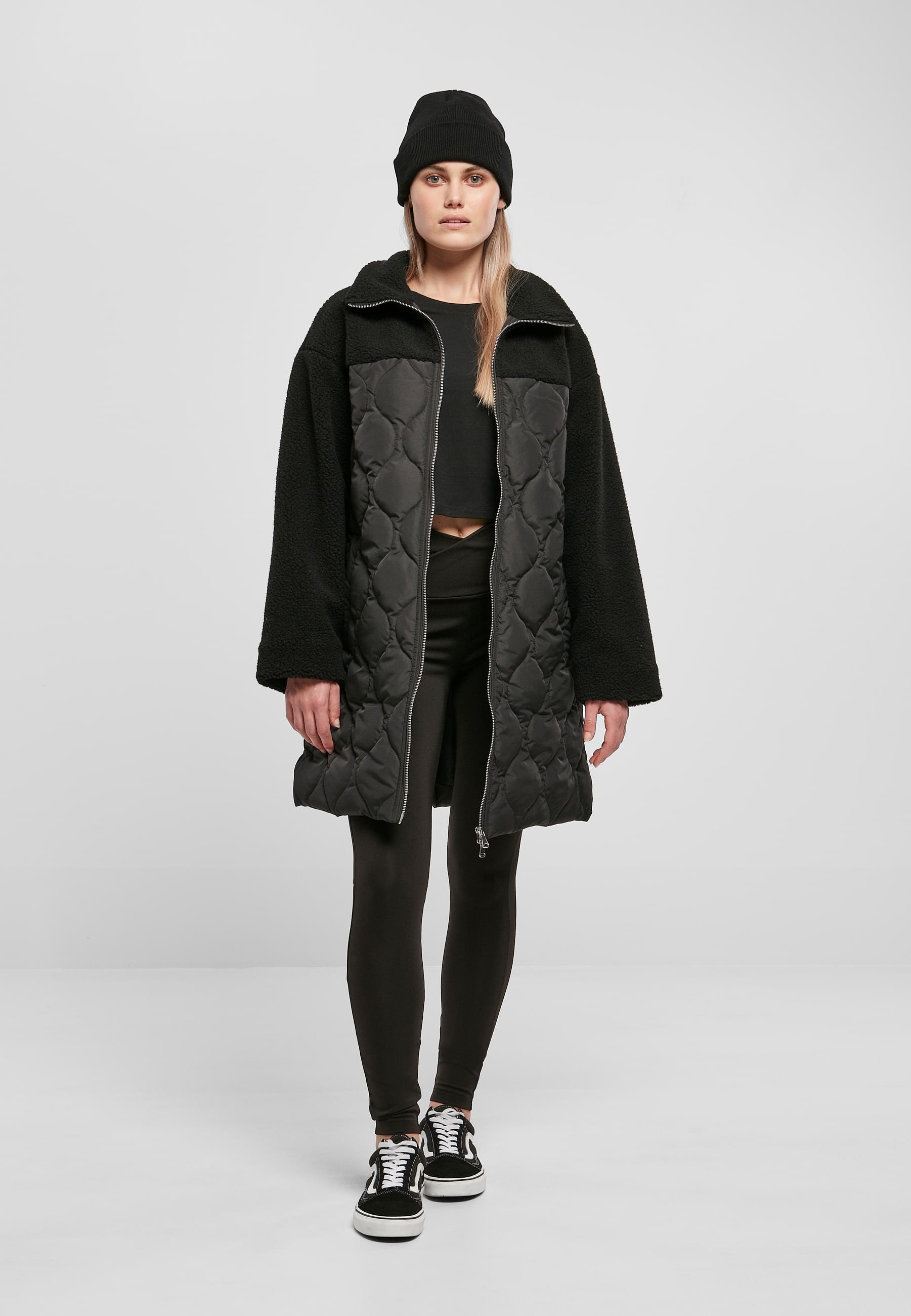 URBAN CLASSICS Winterjacke »Urban Classics Damen Ladies Oversized Sherpa Quilted Coat«, (1 St.), ohne Kapuze