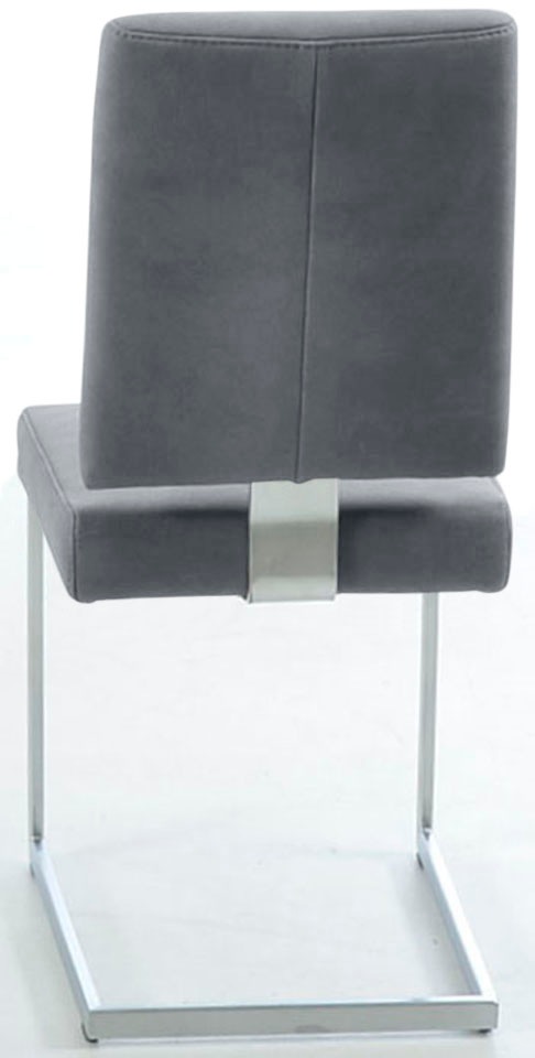 Freischwinger K+W KOMFORT & WOHNEN, blau (ocean 54, edelstahloptik), B:44cm H:96cm T:57cm, Stühle, Freischwinger, stabiles Hochkantgestell, in Leder oder Microfaser 3