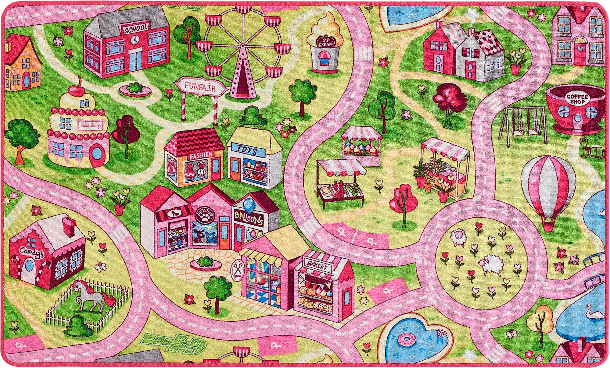 Andiamo Kinderteppich »Straße Lagerräumung«, rechteckig, 5 mm Höhe, Straßen-Spiel-Teppich, Sonderposten, für Mädchen & Jungen
