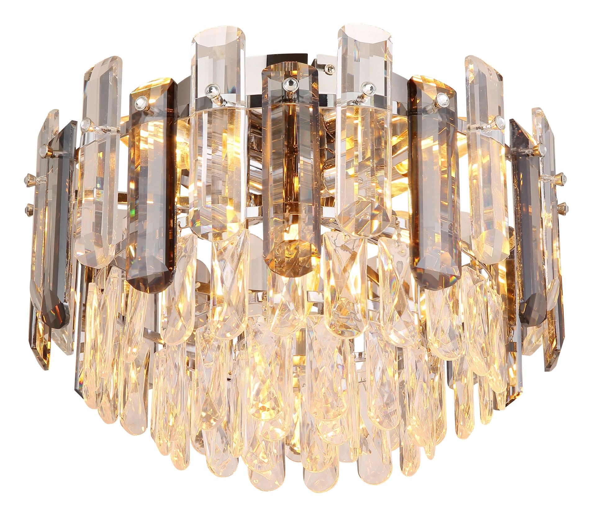 GLOBO LIGHTING Deckenleuchte »ORGINA«, Leuchtmittel E14 | ohne Leuchtmittel, Glasstäbe rauchfarben