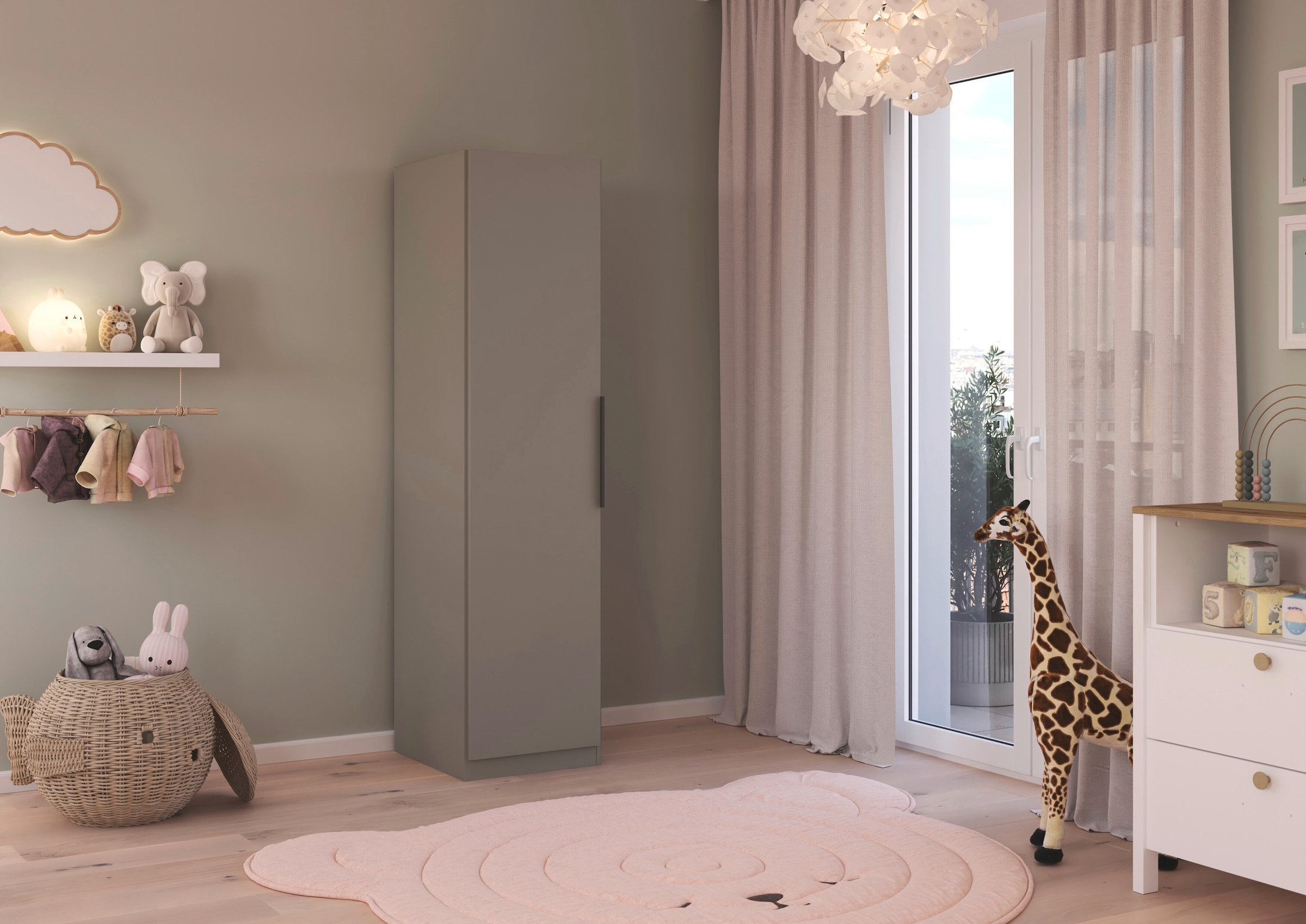 rauch Kleiderschrank »Schrank Möbel Schlafzimmer Garderobe Kinderzimmer WELTNEUHEIT TYNDA« PATENTIERTES SCHNELLMONTAGESYSTEM, Soft-Close-Funktion MADE IN GERMANY
