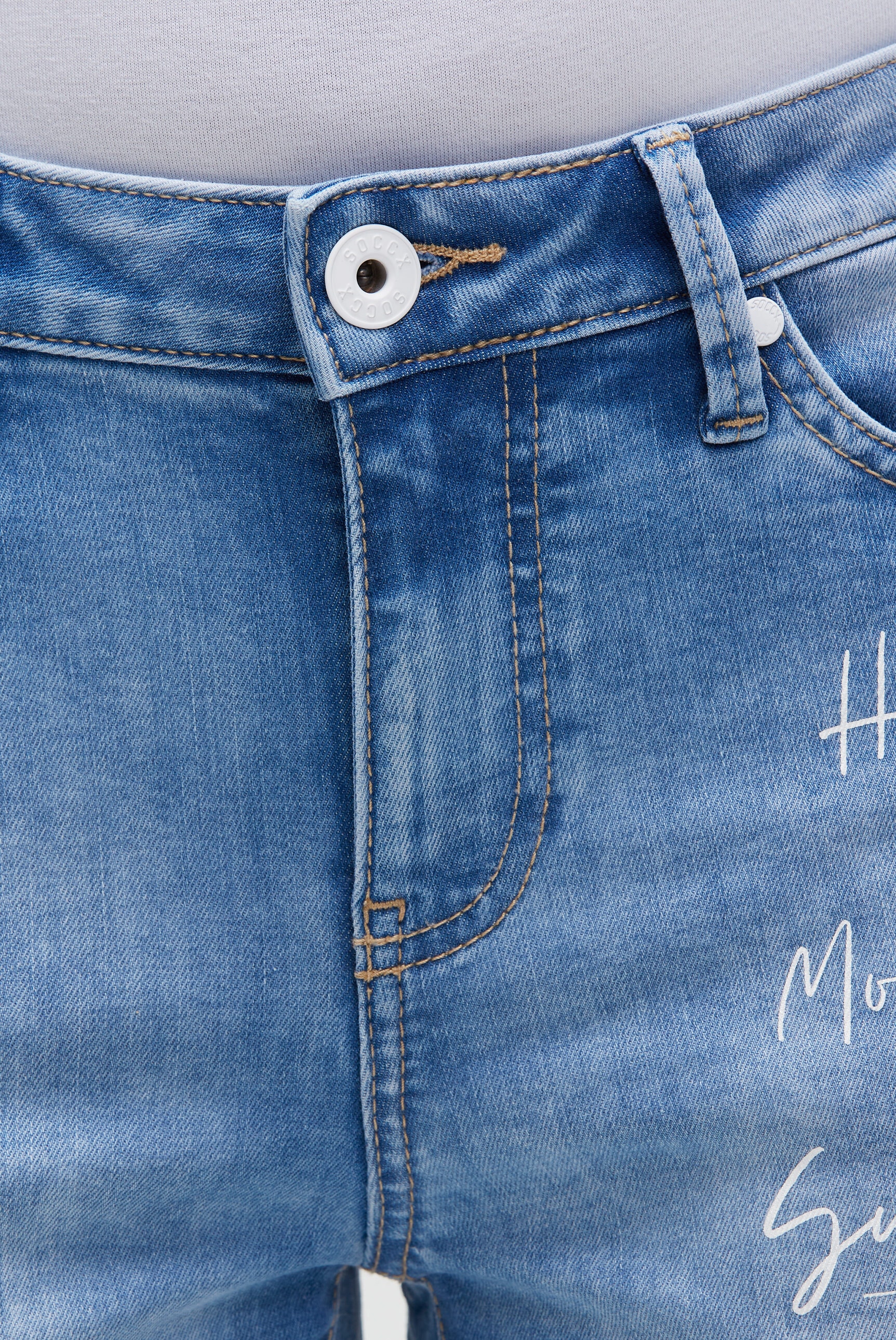 SOCCX Regular-fit-Jeans mit Turn-Up Saum