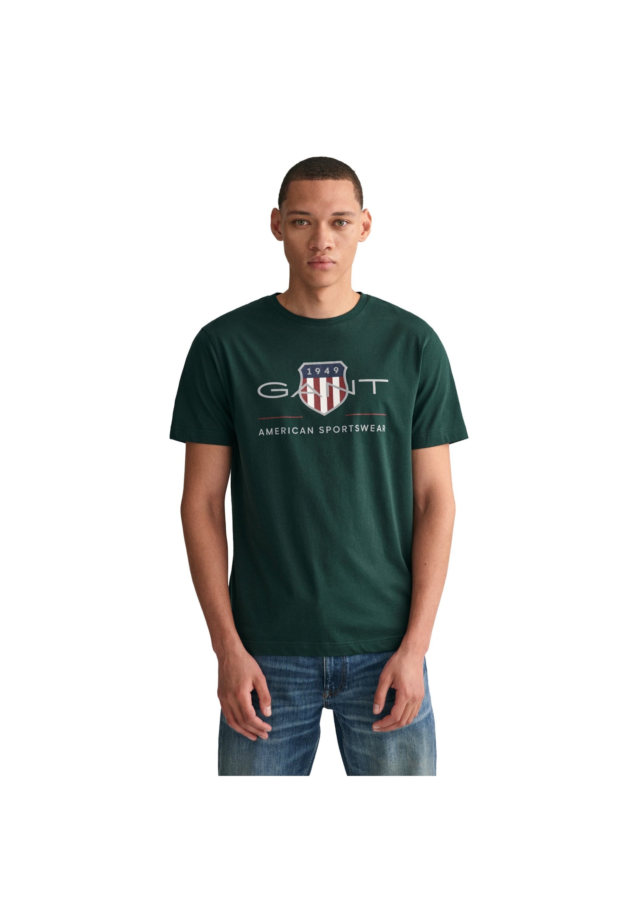T-Shirt GANT "T-Shirt REG ARCHIVE SHIELD 1er Pack", Damen, Gr. M, grün (grün (tartan grün)), Obermaterial: 100% Baumwolle CO., Shirts T-Shirt 2