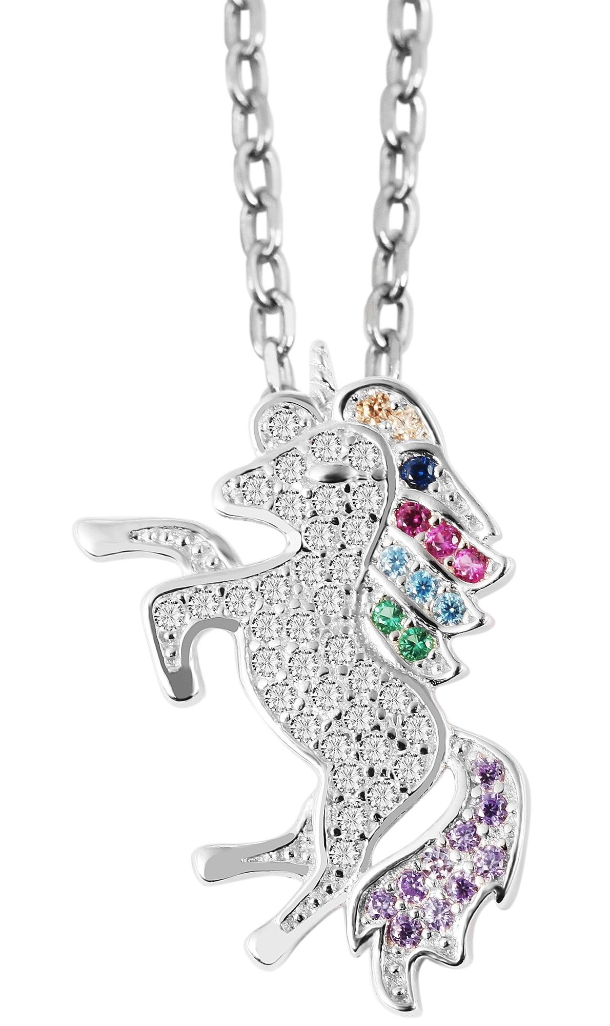 Kettenanhänger ADELIA´S "Kinder Anhänger – Einhorn Anhänger aus 925 Silber mit Zirkonia", silber, Schmuckanhänger, Mädchen, Silber 925 (Sterlingsilber), Kettenanhänger, Perfekt als Geschenk zum Weihnachten