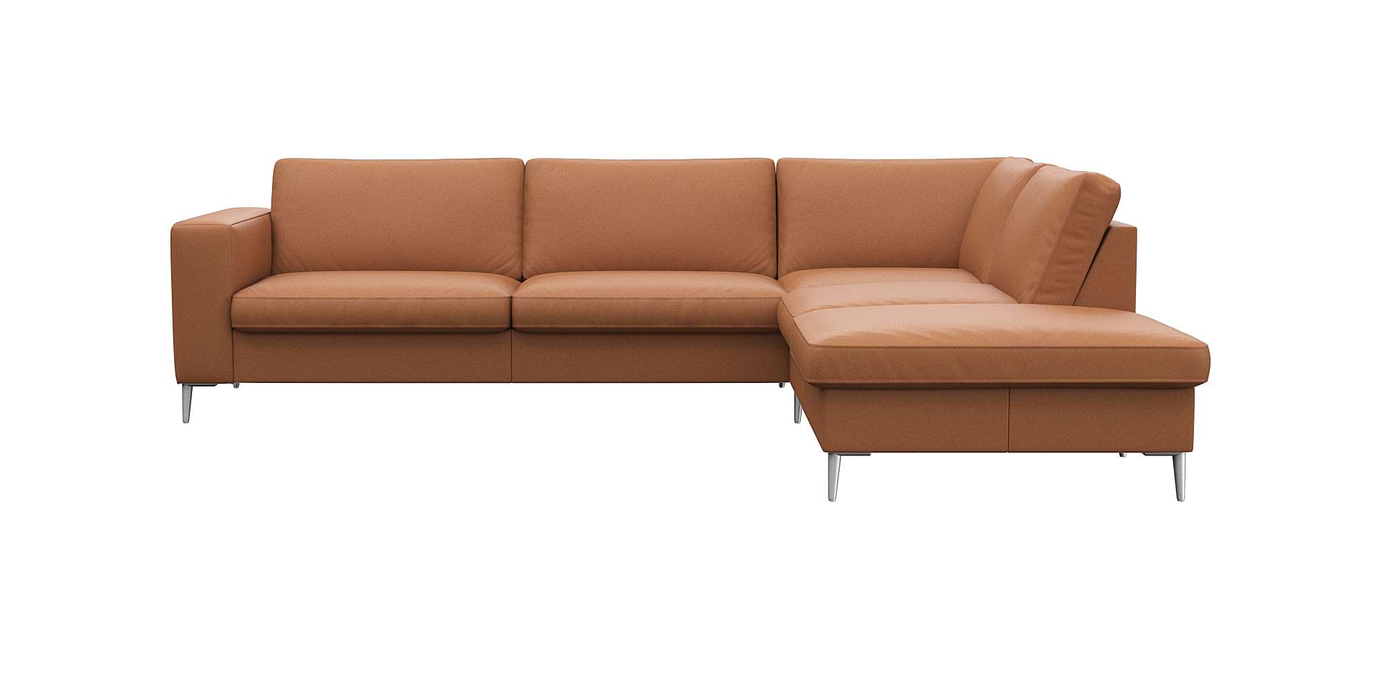 FLEXLUX Ecksofa "Fiore, super Sitzkomfort durch Kaltschaum im Sitz, L-Form" breite Armlehnen, Füße Alu