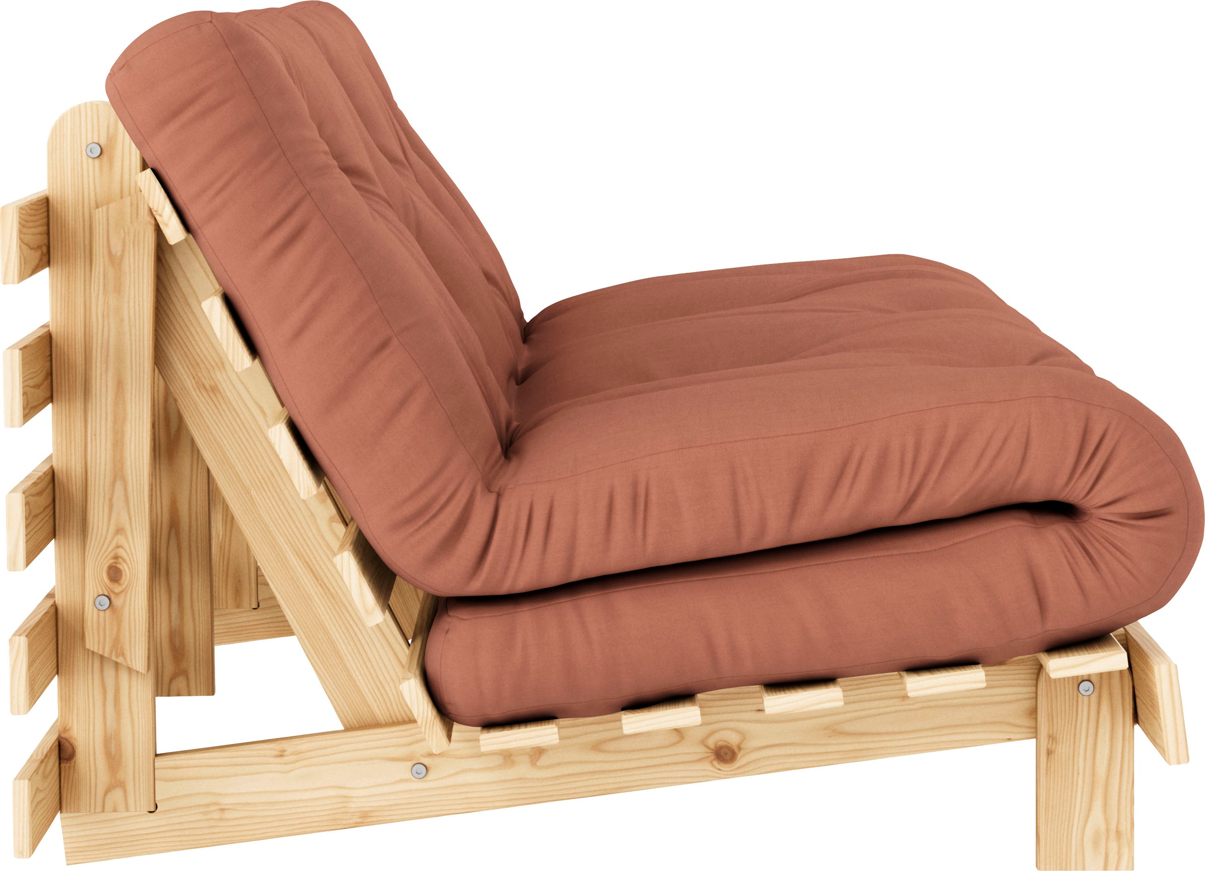 Karup Design Schlafsofa »Roots 160 Schlafsofa, Gästebett, Sofa mit Futonmatratze«, (2 St.), Inkl. Futonmatratze, Liegefläche 160x200 cm, FSC® zertifizierte Kiefer