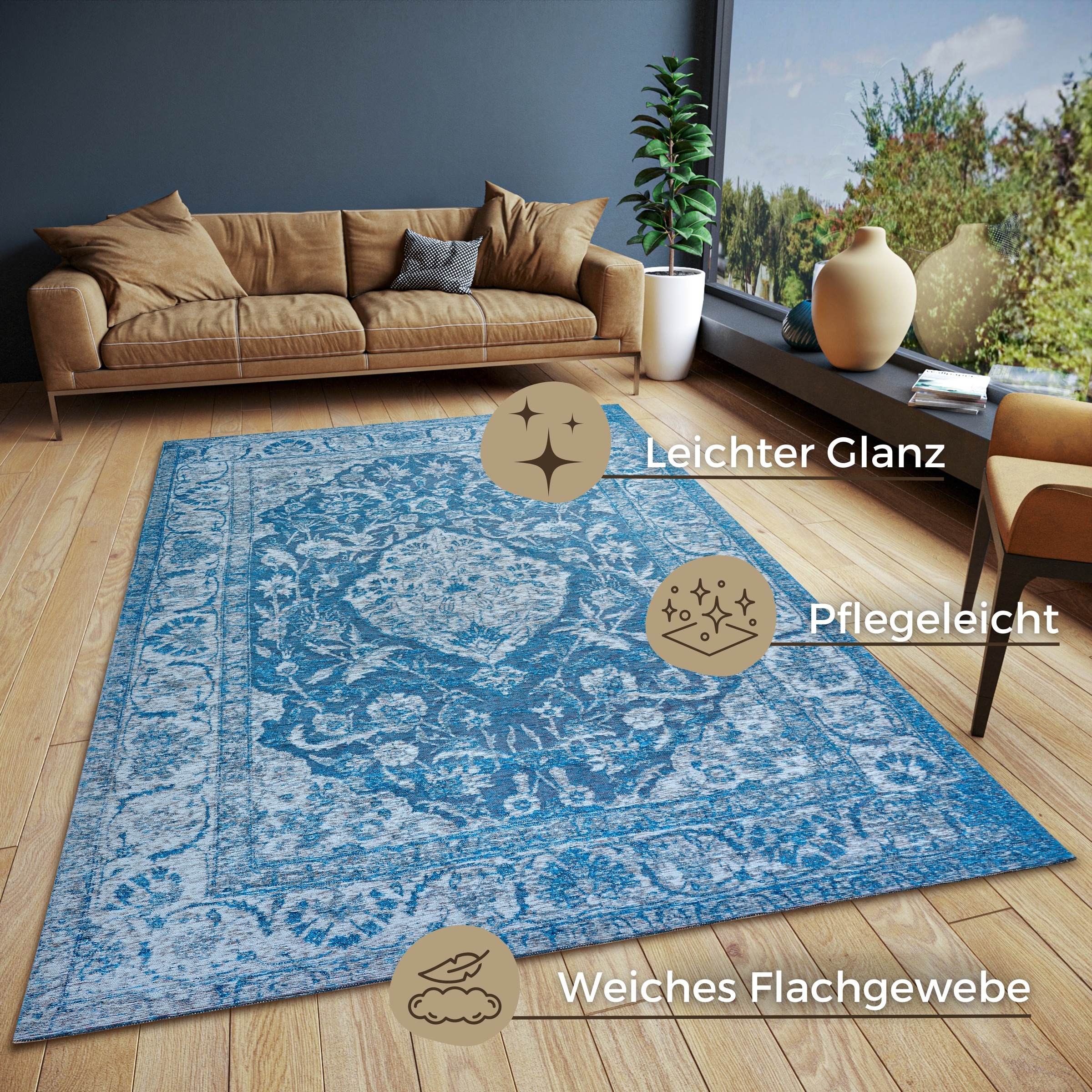 HANSE Home Teppich »Mahat«, rechteckig, 6 mm Höhe, strapazierfähig, pflegeleicht, robust, Anti-Slip