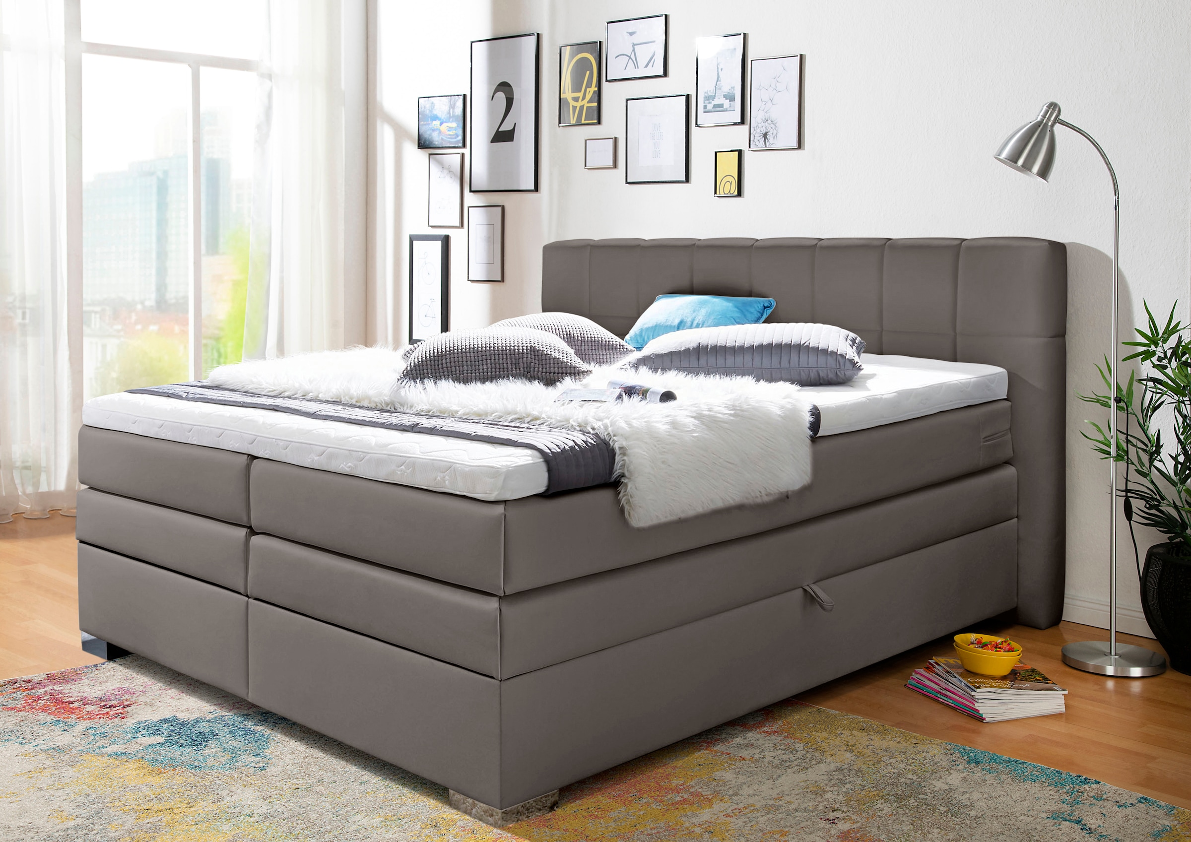 Home affaire Boxspringbett "Airdrie" inkl. Bettkasten und Topper
