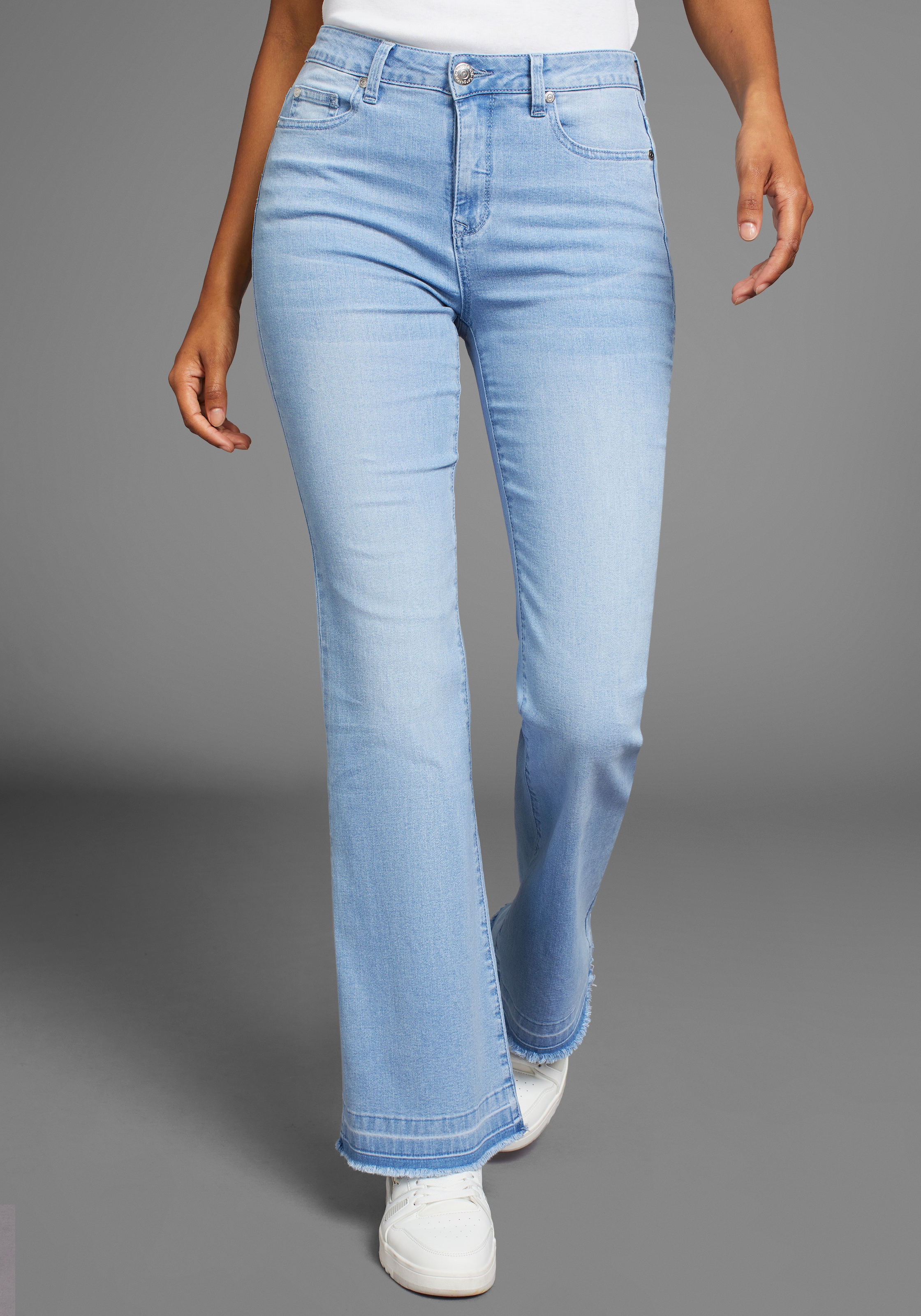 KangaROOS Weite Jeans, Flare Weite Jeans High Waist