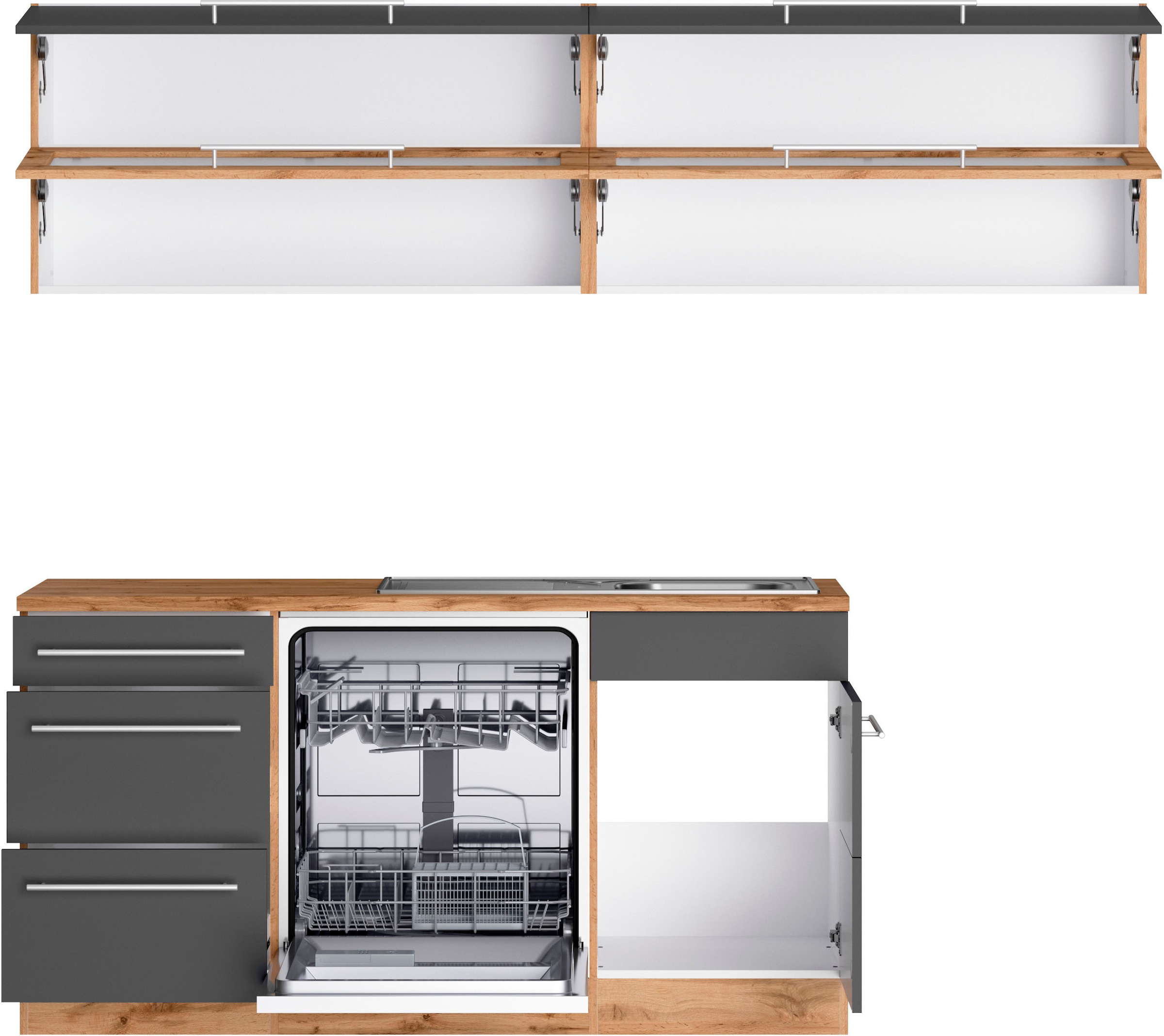Kochstation Küche »KS-Wien«, Stellbreite 220 x 340 cm, wahlweise mit E-Geräten