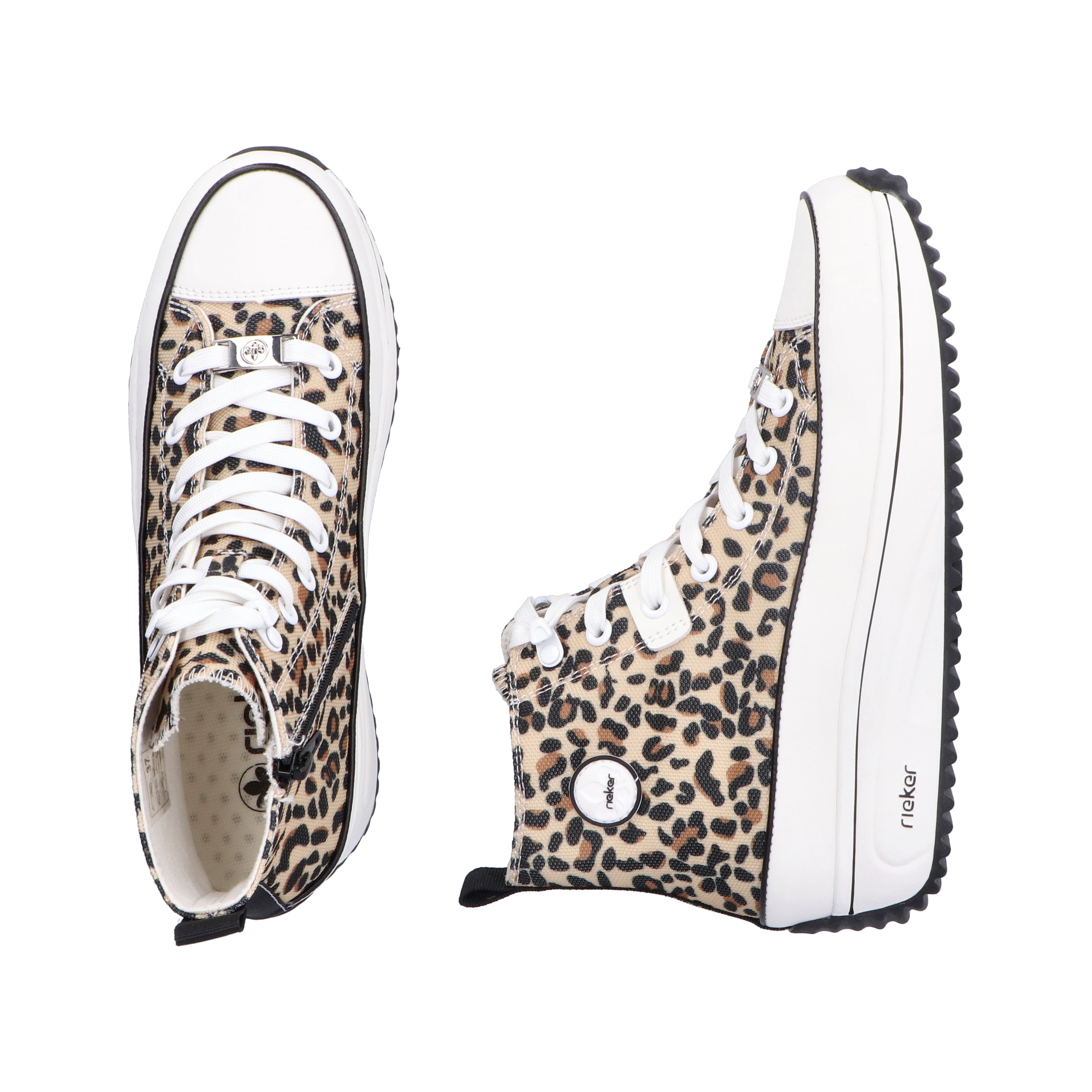 Rieker Sneaker, Plateau, High Top-Sneaker, Schnürschuh in veganer Verarbeitung