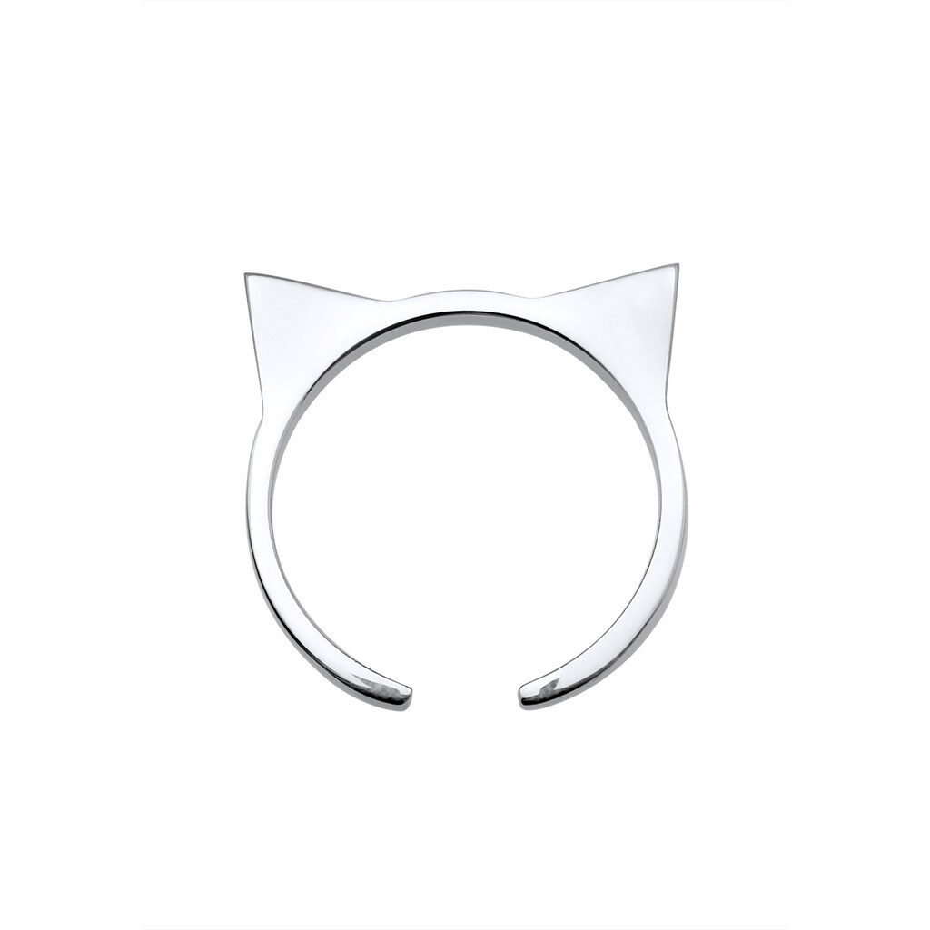 Elli Fingerring »Katzenohren Cat Geo Offen Trend Cool 925er Silber«