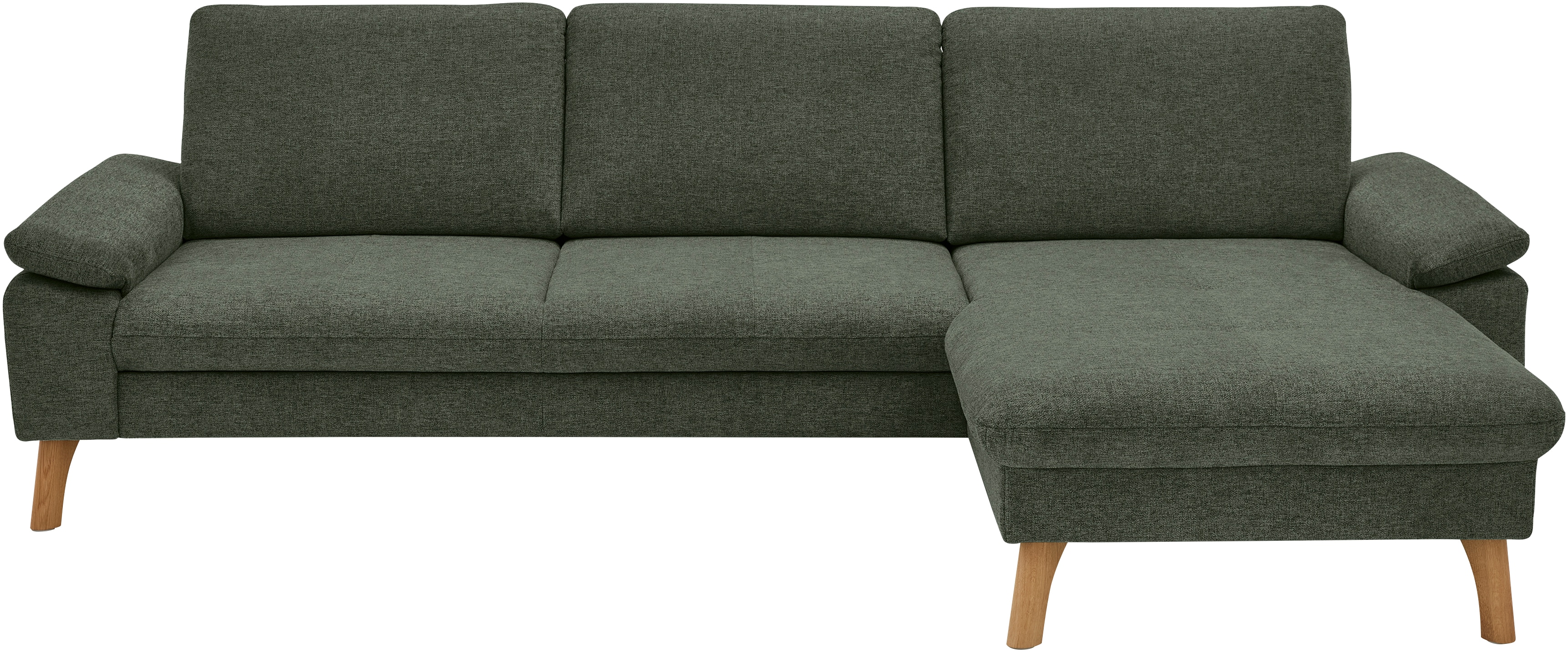 Die PlanBar Ecksofa "PP-LA24075 L-Form, Breite 286 cm" opt. mit Kopfstützen, Schlaffunktion, mot. Ottomane, Sitztiefenverst.