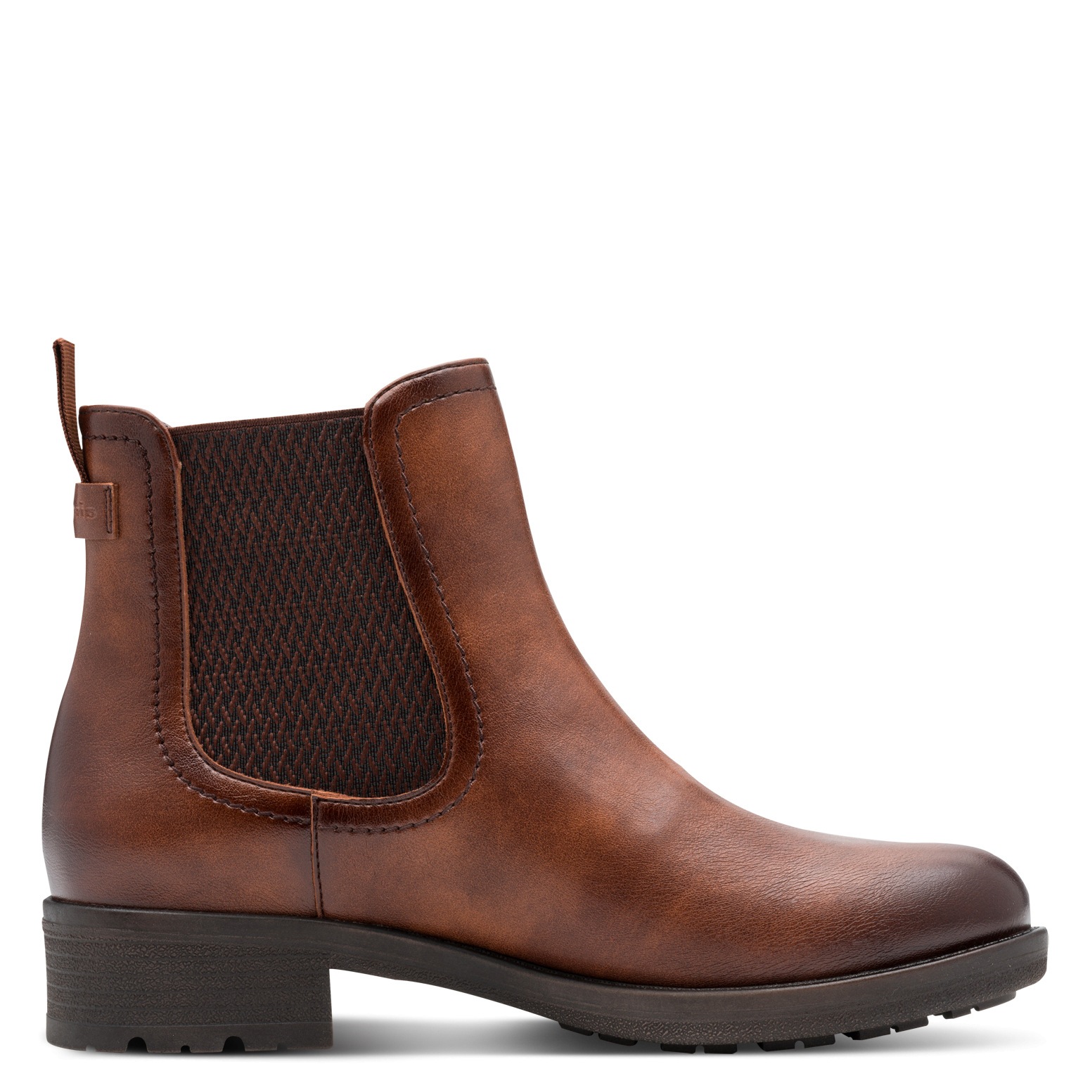 Tamaris Chelseaboots, Blockabsatz, Stiefelette, Schlupfschuh im Used Look