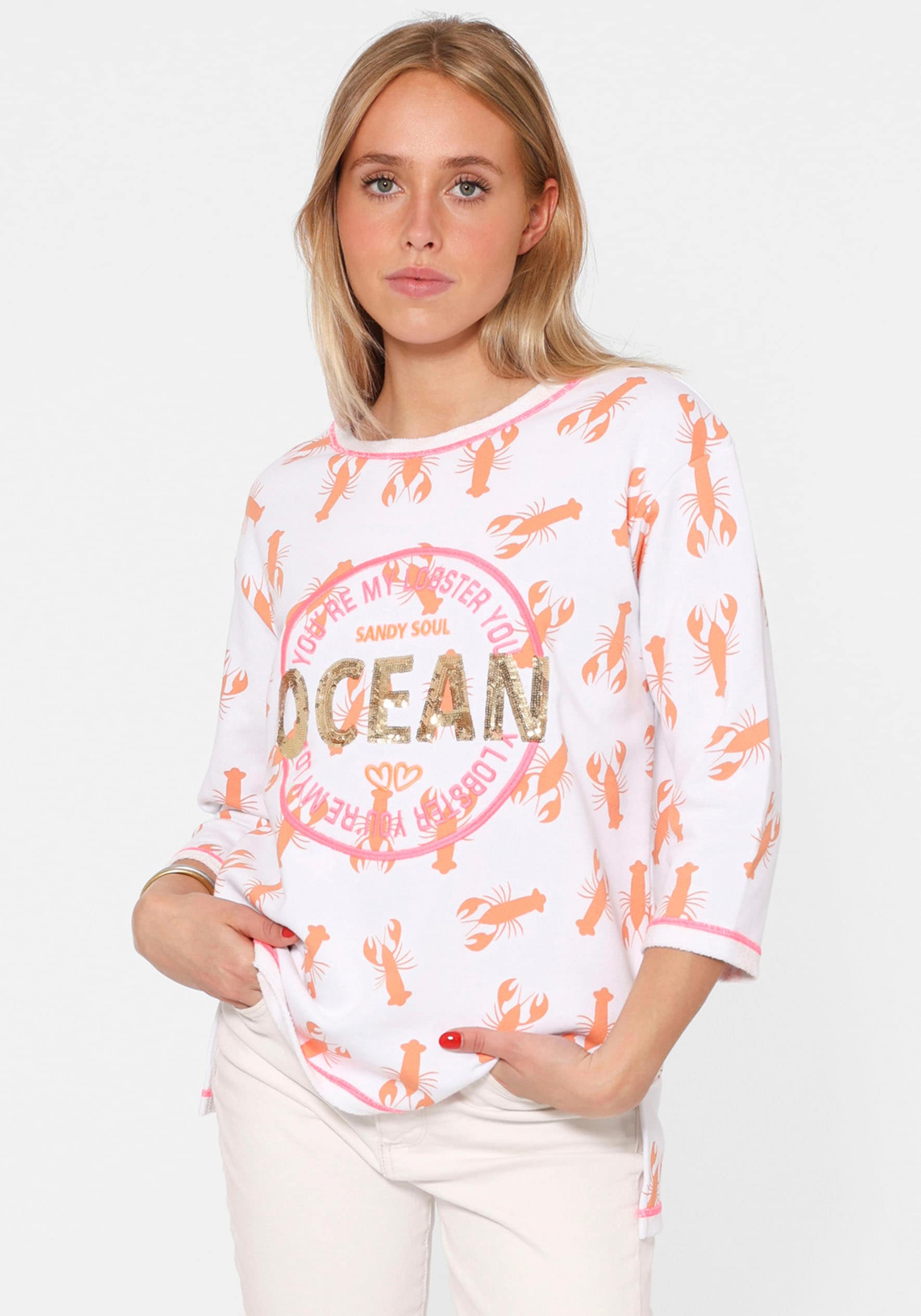 Zwillingsherz Longsleeve "Shirt "Ocean Sandy Soul"", 3/4-Arm, Pailletten, K günstig online kaufen