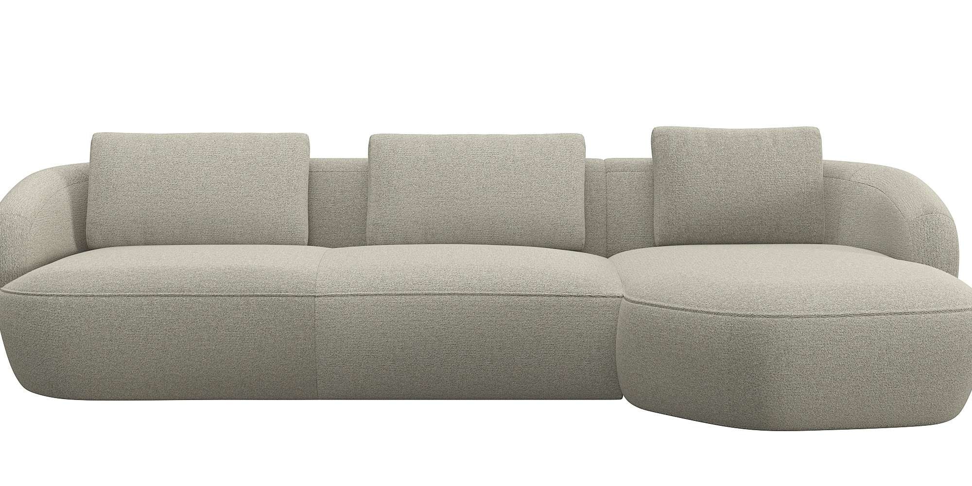 FLEXLUX Wohnlandschaft "Torino, rund, L-Form, Sofa-Ecke mit Recamiere, Long günstig online kaufen