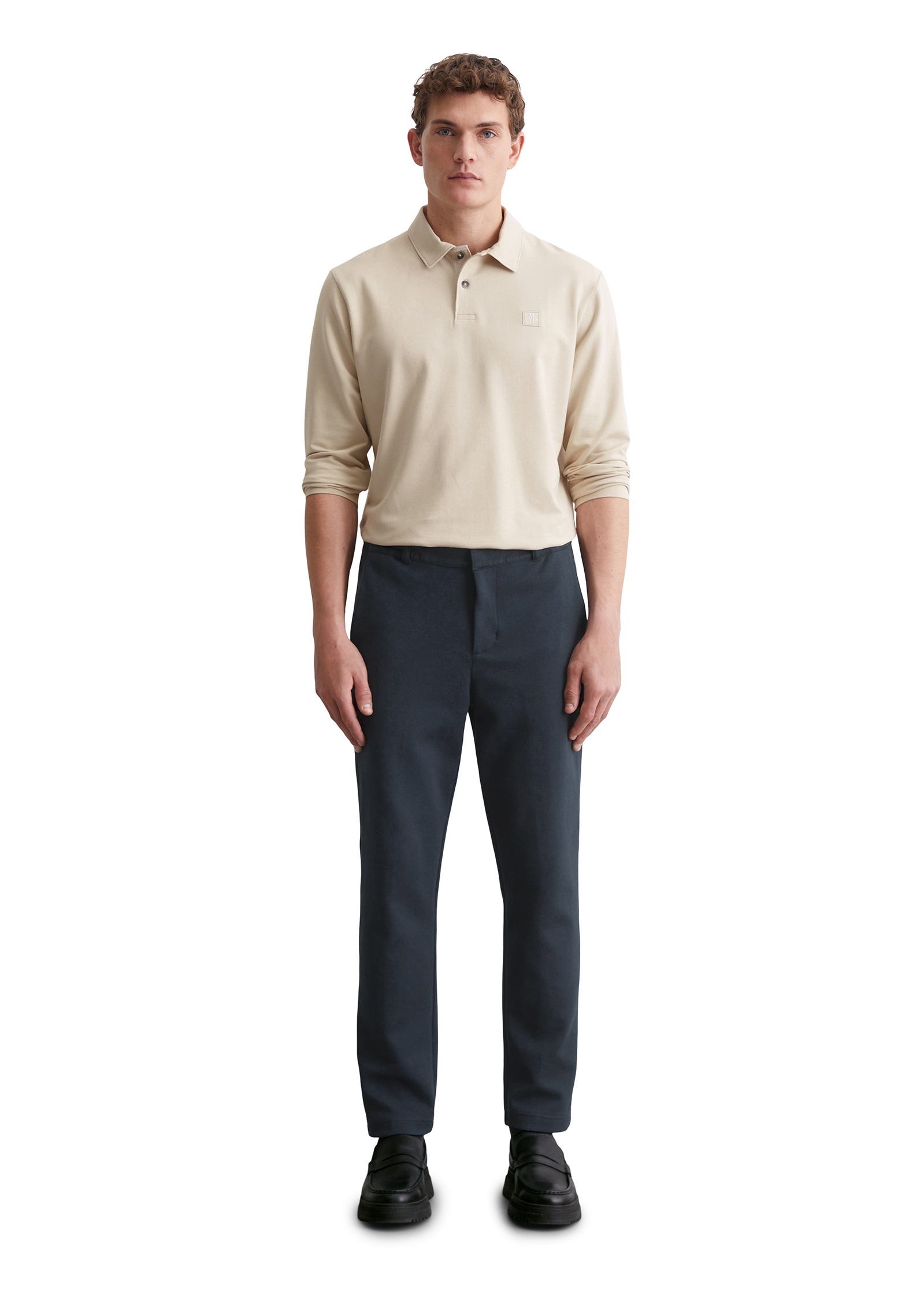 Marc O'Polo Langarm-Poloshirt »aus weichem Bio-Baumwoll-Viskose-Mix«