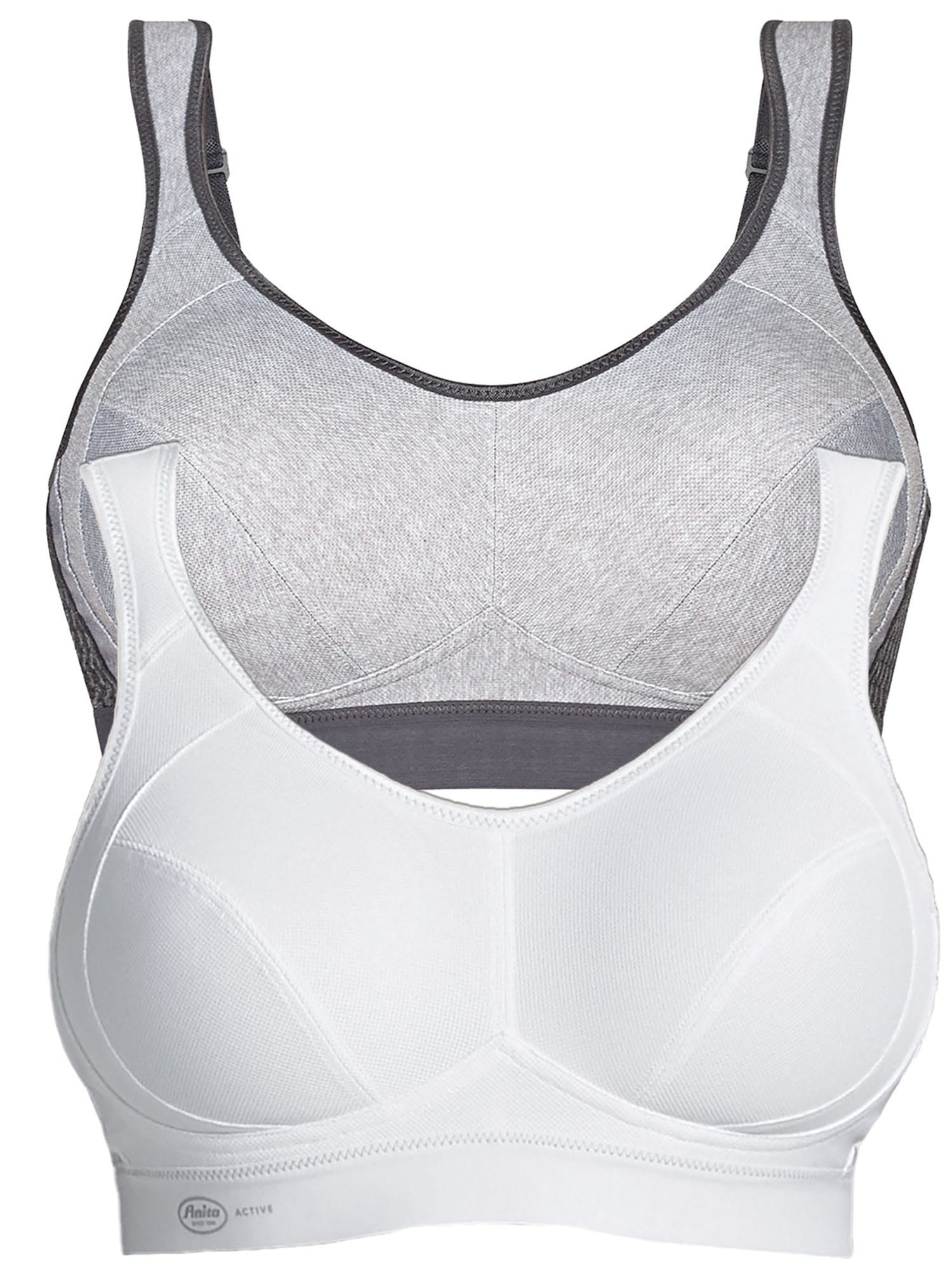 Sport-BH ANITA "Sport BH extreme control", Damen, Gr. 105, Cup C, bunt (weiß erdgrau), Stoff, Obermaterial: 76% Polyester PES. 19% Polyamid PA. 5% Elasthan EL., BHs Sport-BH