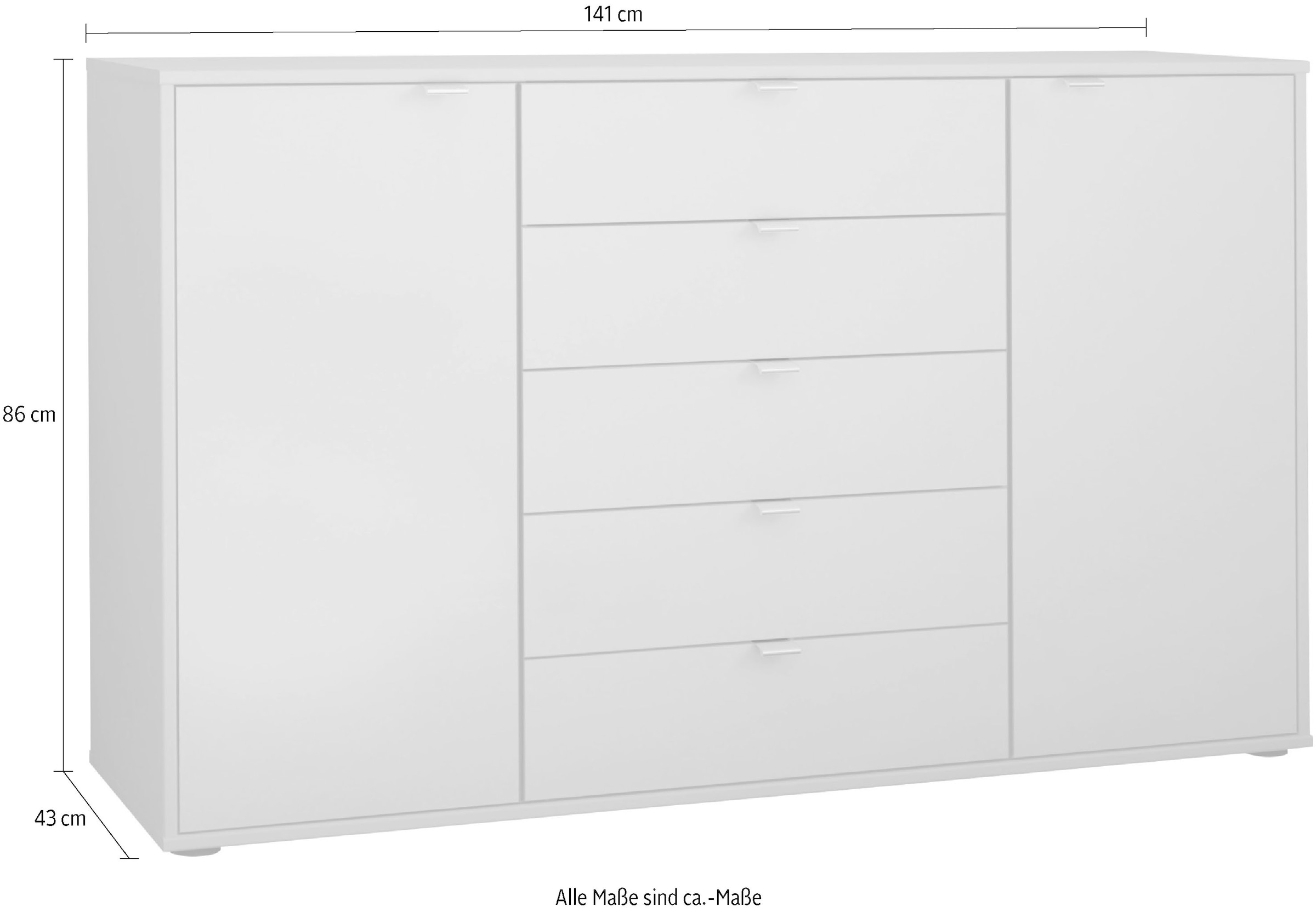 WIEMANN Kombikommode »Nizza«, vormontiert, mit Soft-Close und Glasfront
