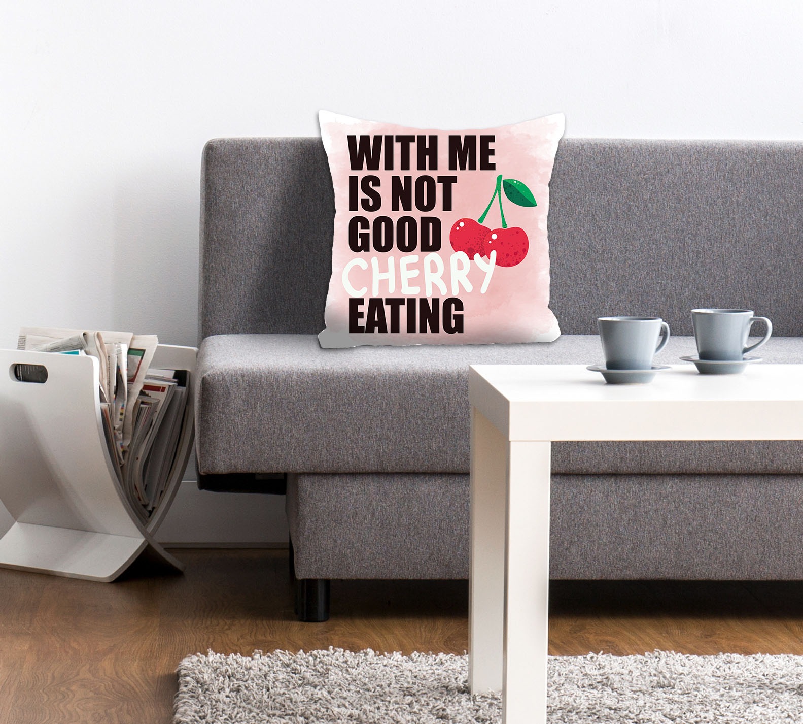 queence Dekokissen "WITH ME IS NOT GOOD CHERRY EATING" Kissenhülle ohne Fül günstig online kaufen