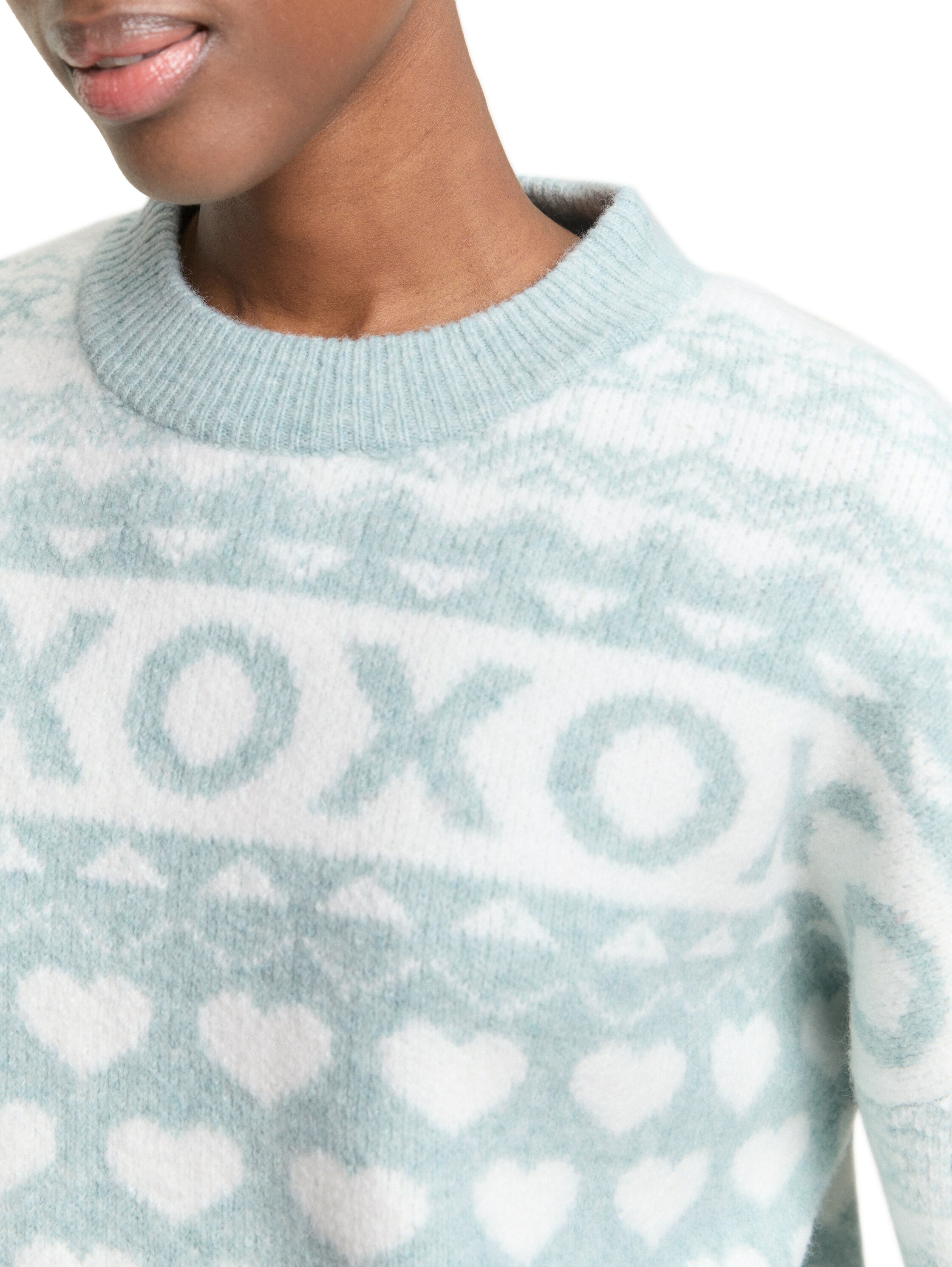 TOM TAILOR Denim Strickpullover mit Allover-Muster