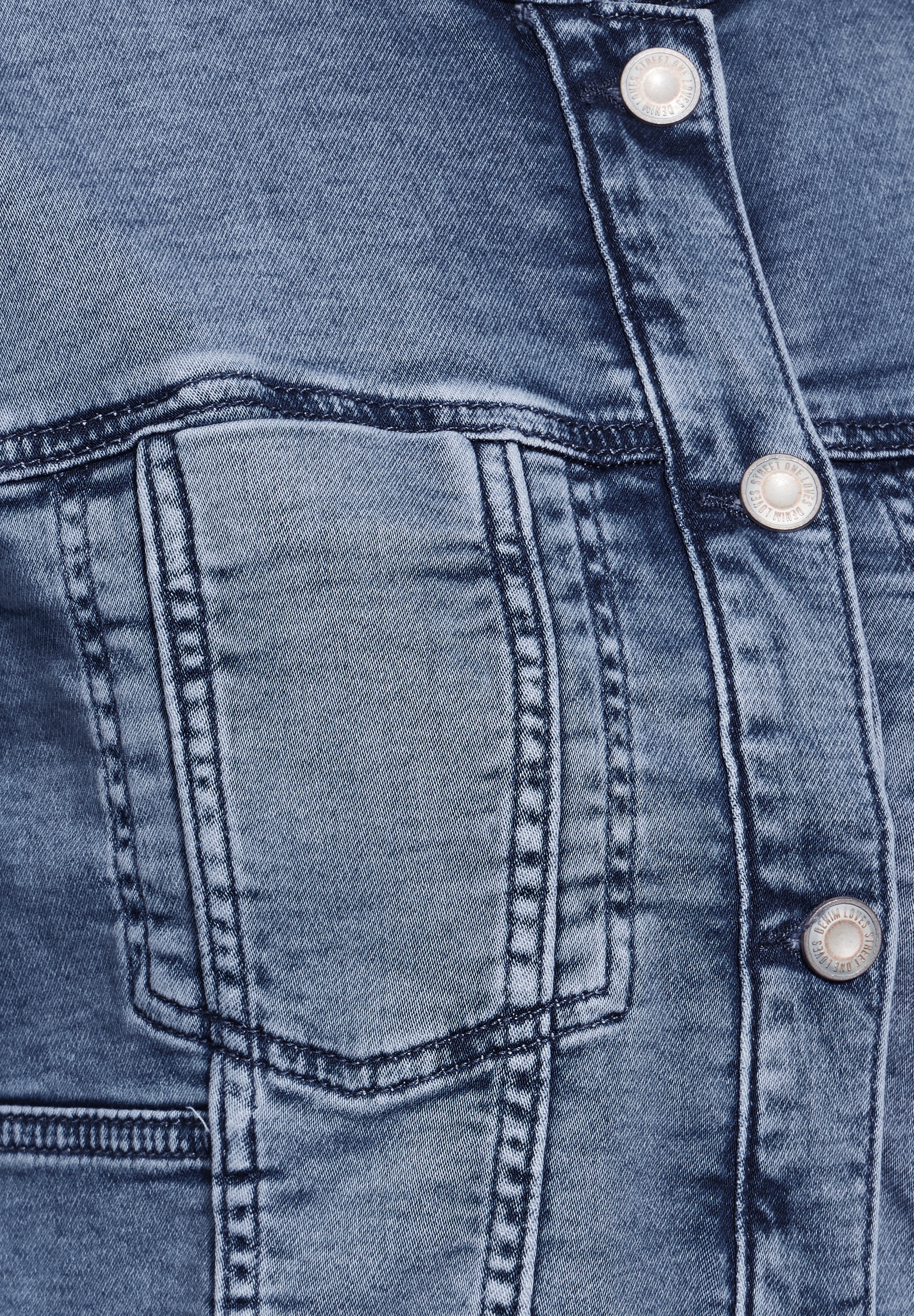 STREET ONE Jeansblazer, kurz und mit Brusttaschen