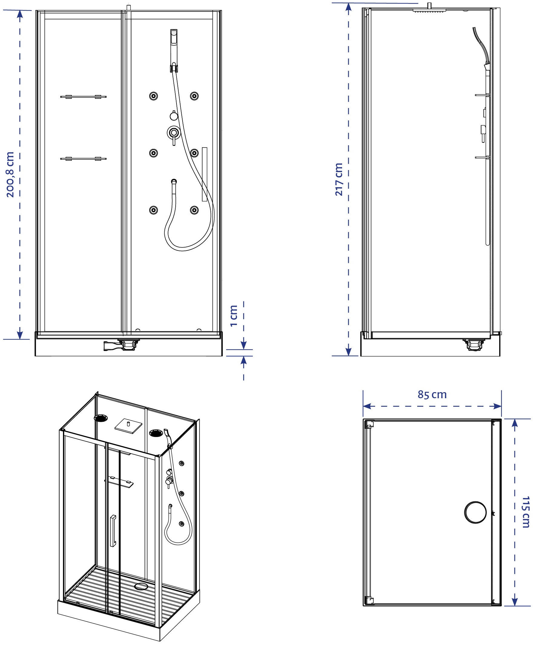 Marwell Komplettdusche »Pacio« inkl. Armaturen