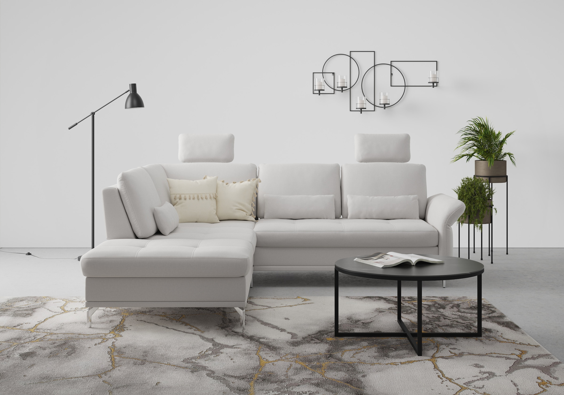 Home affaire Ecksofa "Palm Beach L-Form" Federkern, mit Sitztiefenverstellu günstig online kaufen