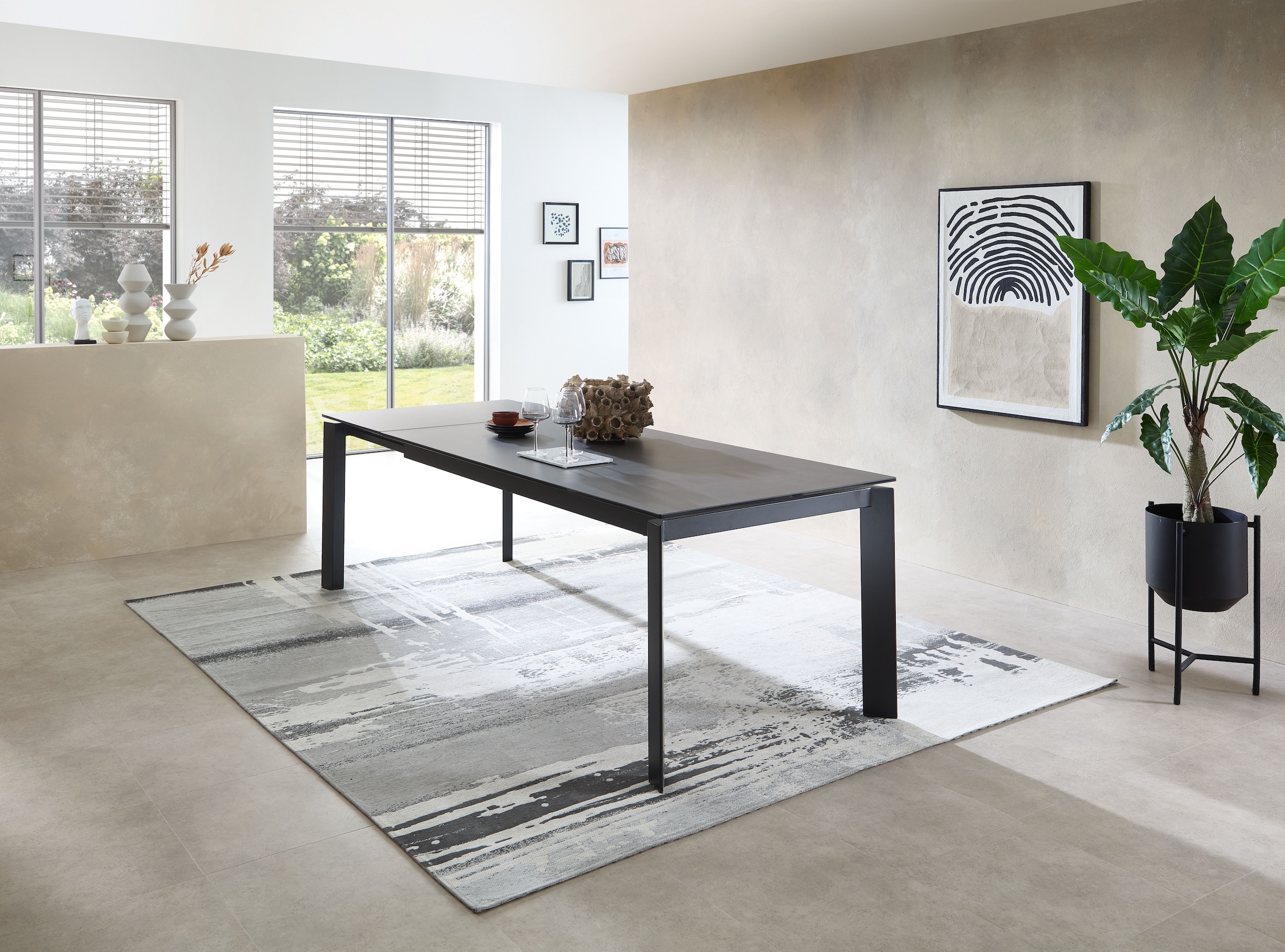 Stolkom Esstisch »Paul Esszimmertisch Keramik, ausziehbar auf 240 cm, BxHxT 180x76x95 cm«, Keramikoberfläche, Tischplatte ausziehbar von 180 auf 240 cm