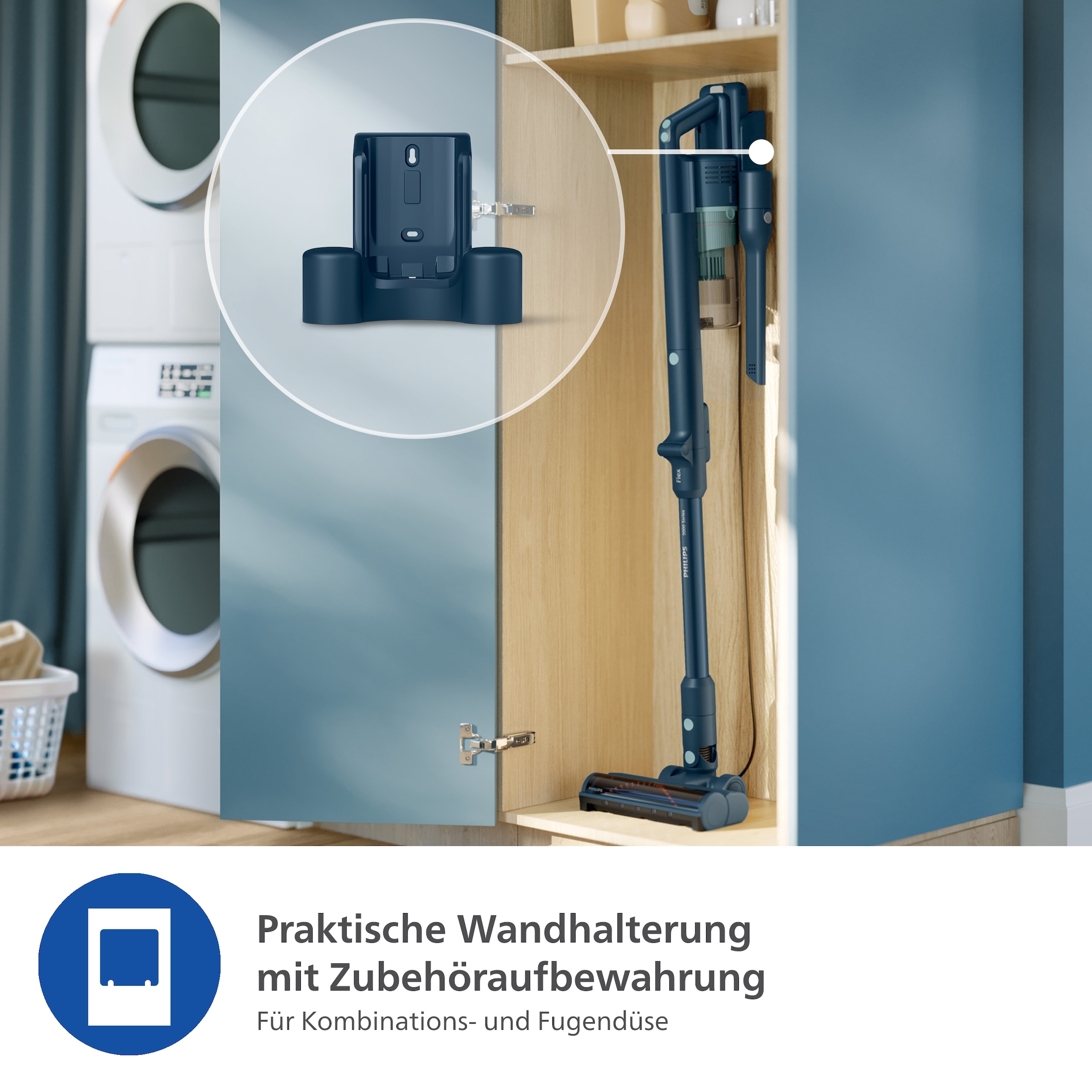 Philips Akku-Hand-und Stielstaubsauger »XC5242/10 5000 Series „Teppichwunder“ mit Flexrohr«, mit bis zu 60 Minuten Laufzeit und TriActive Multi-LED-Düse