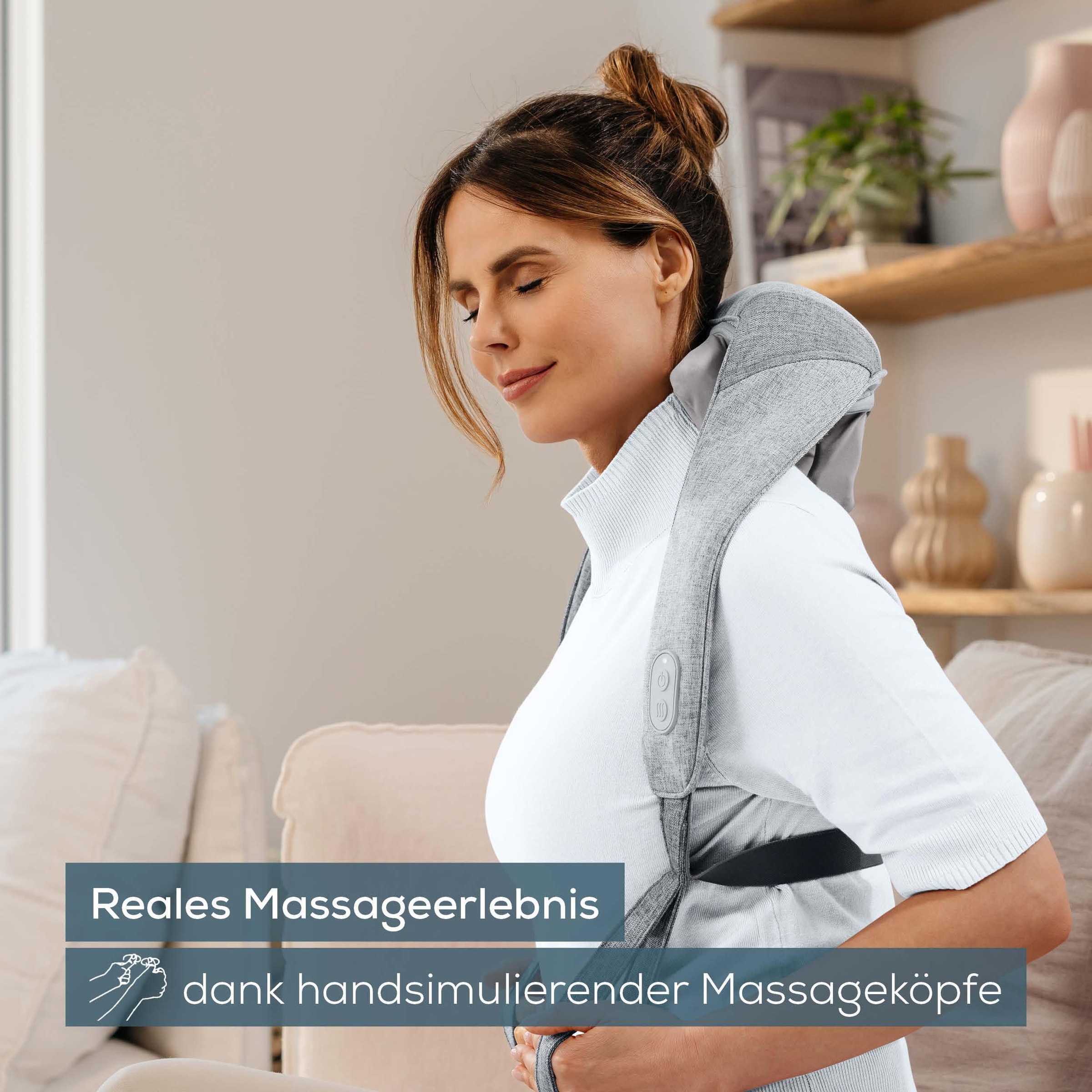 BEURER Nacken-Massagegerät »MG 154 mit Wärmefunktion, für Schultern und Nacken«, der Wellnessmoment im Alltag, kabellose Nutzung