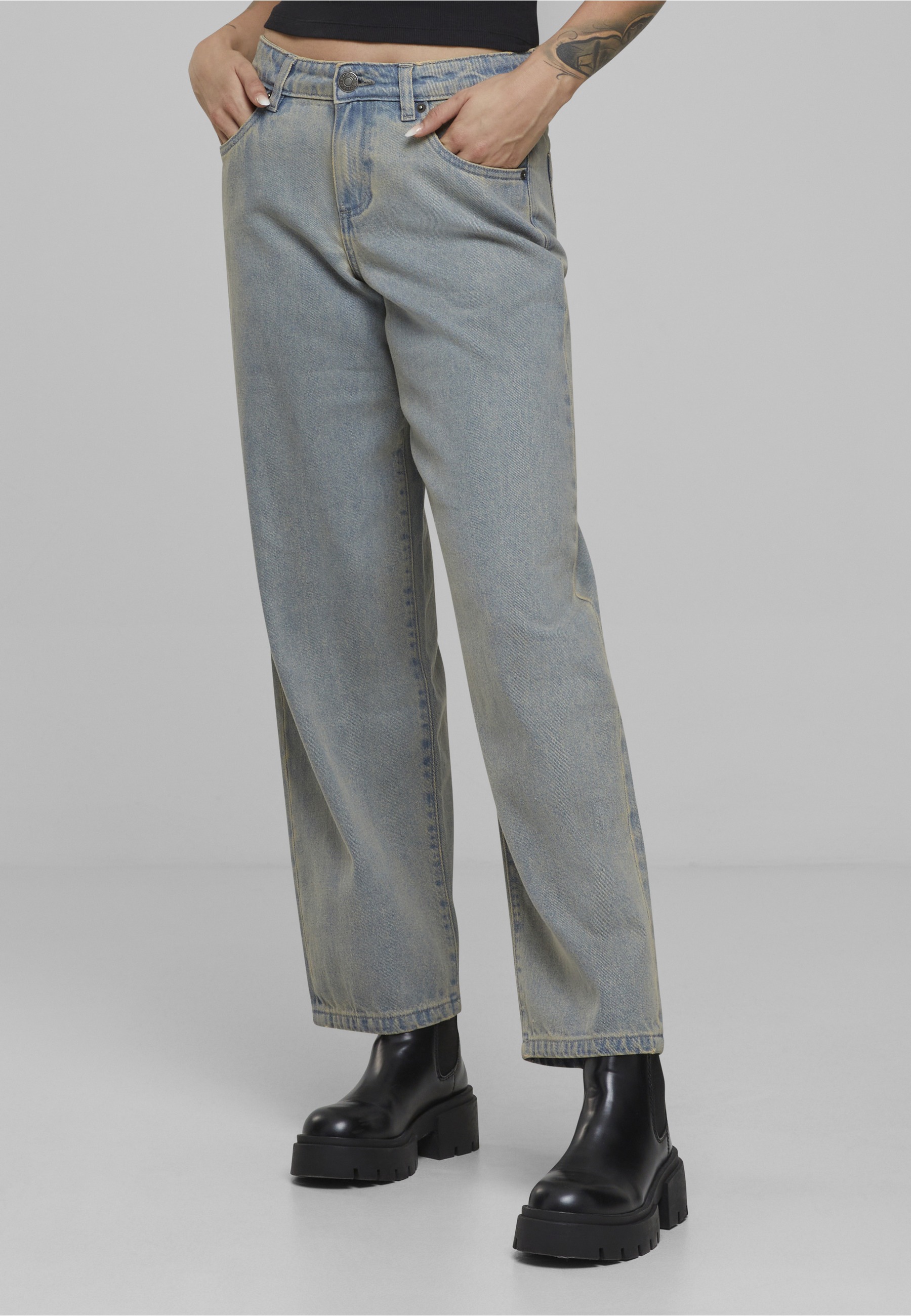 URBAN CLASSICS Bequeme Jeans »Urban Classics Ladies Mid Waist 90´s Jeans«