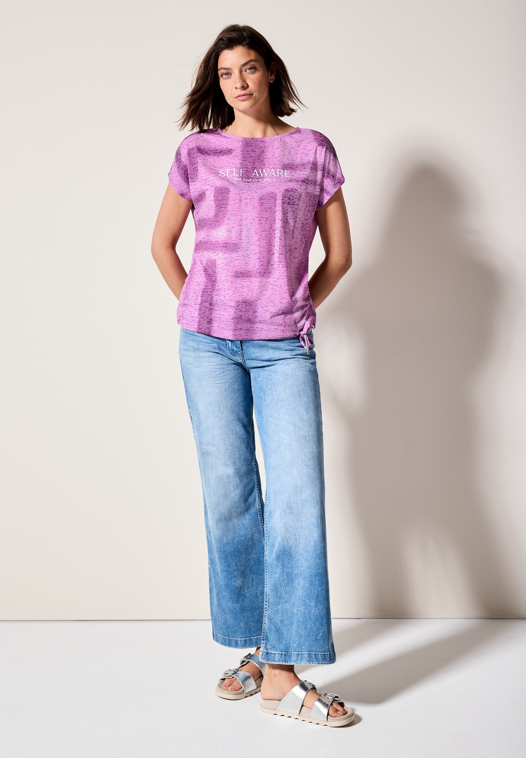 Cecil Print-Shirt, mit Tunnelzug am Saum