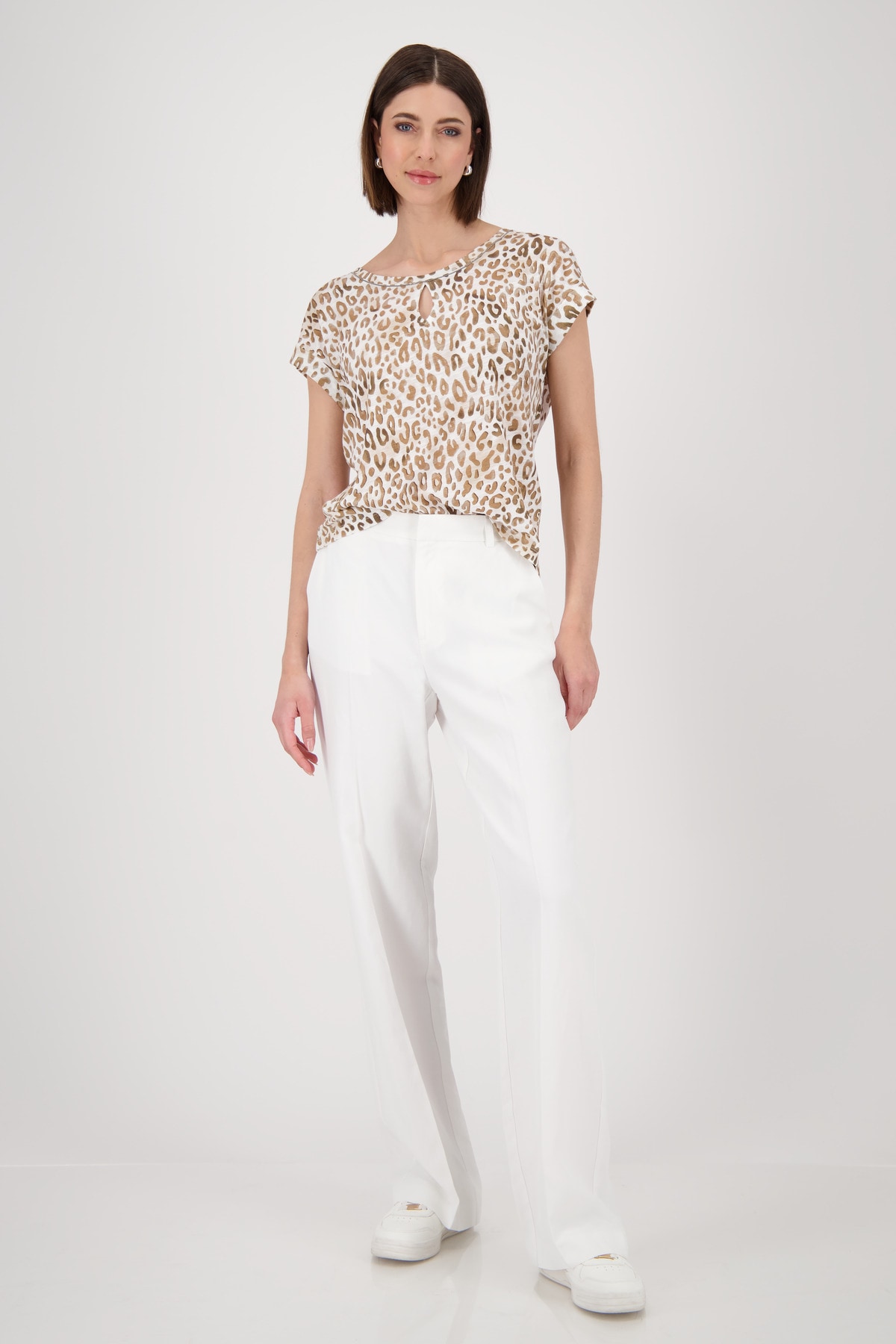 Monari T-Shirt »Shirt Leo allover«, Mit Rundhalsausschnitt