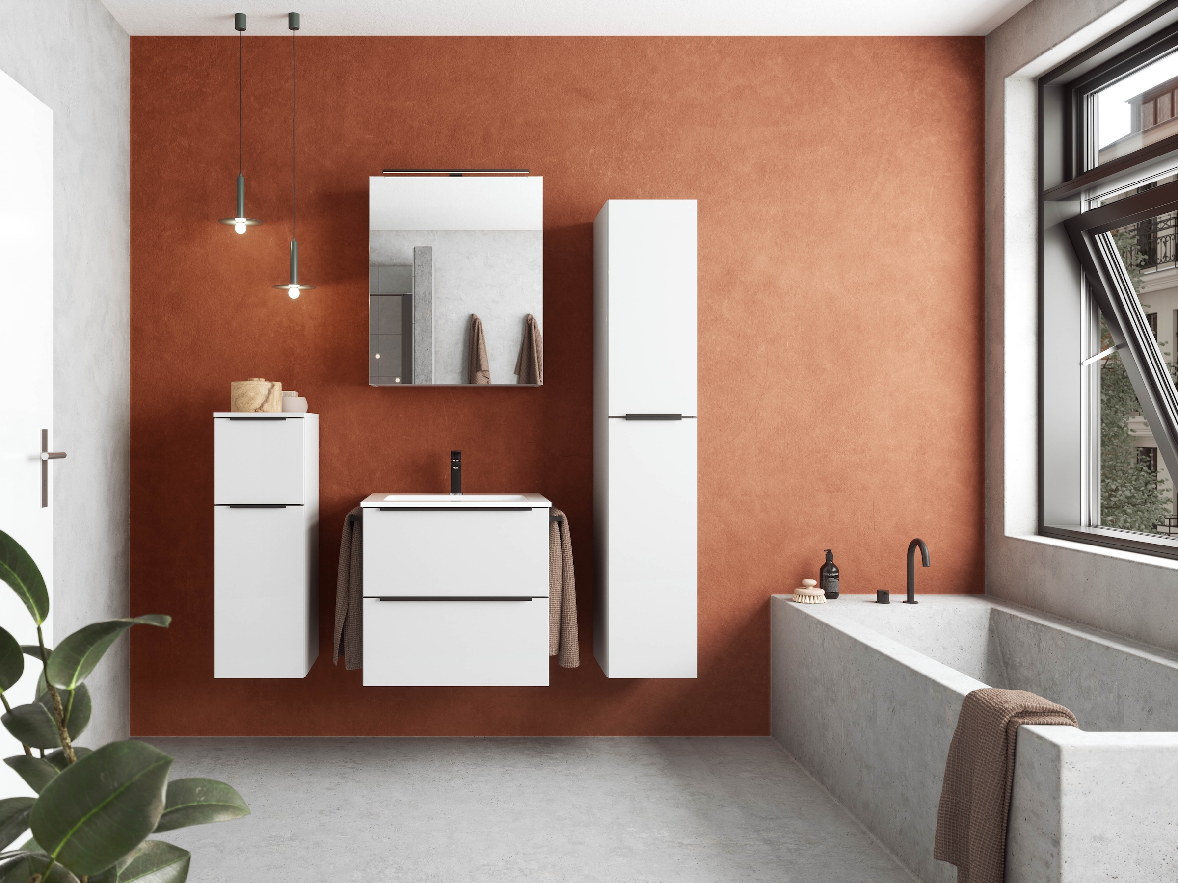 nobilia® Spiegelschrank »Prina«, (inkl. Beleuchtung mit Dimmerfunktion), in Breiten 60, 80, 100 und 120 cm, innenliegende Steckdose