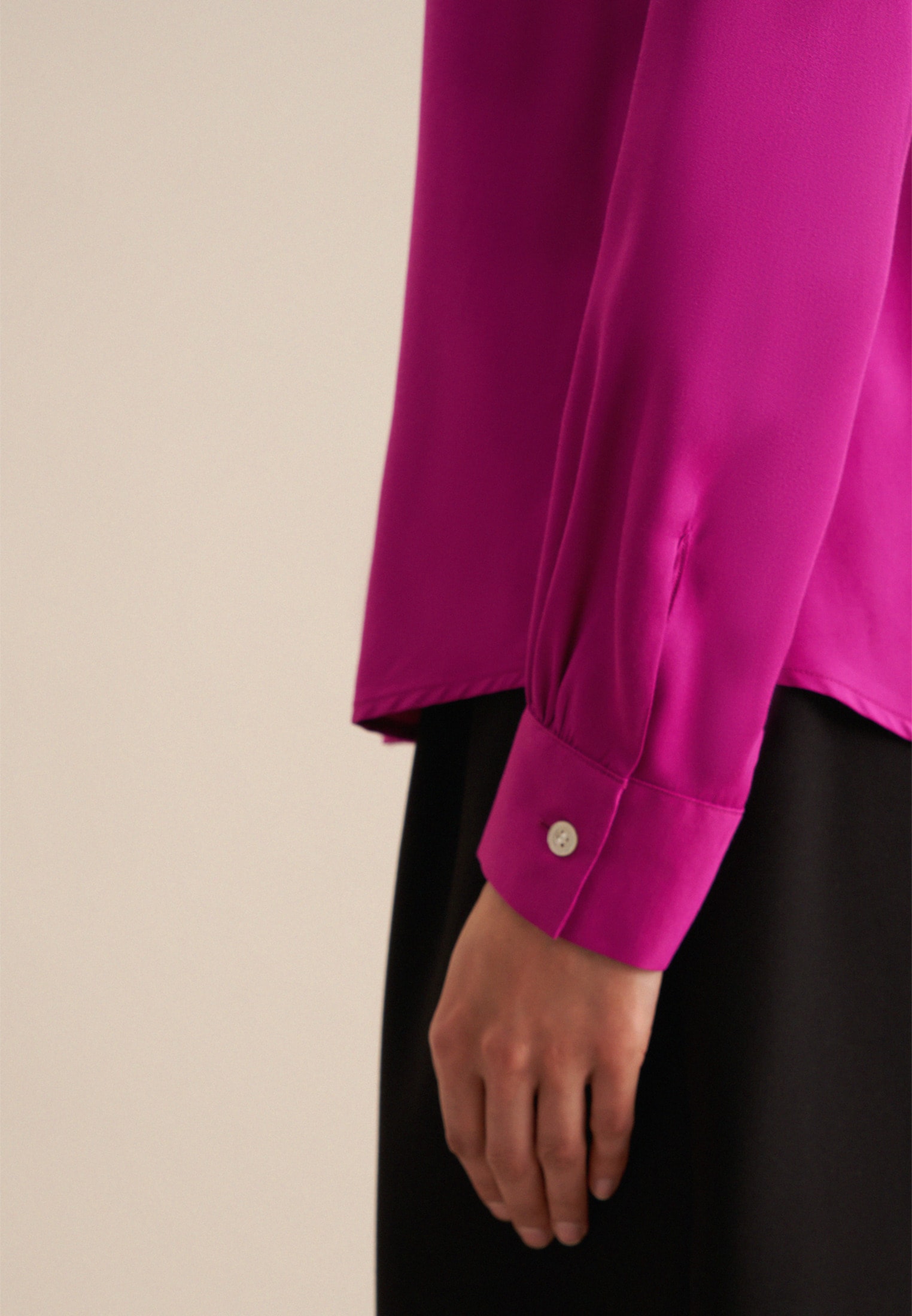 seidensticker Hemdbluse »Schwarze Rose«, Langarm Kragen Uni