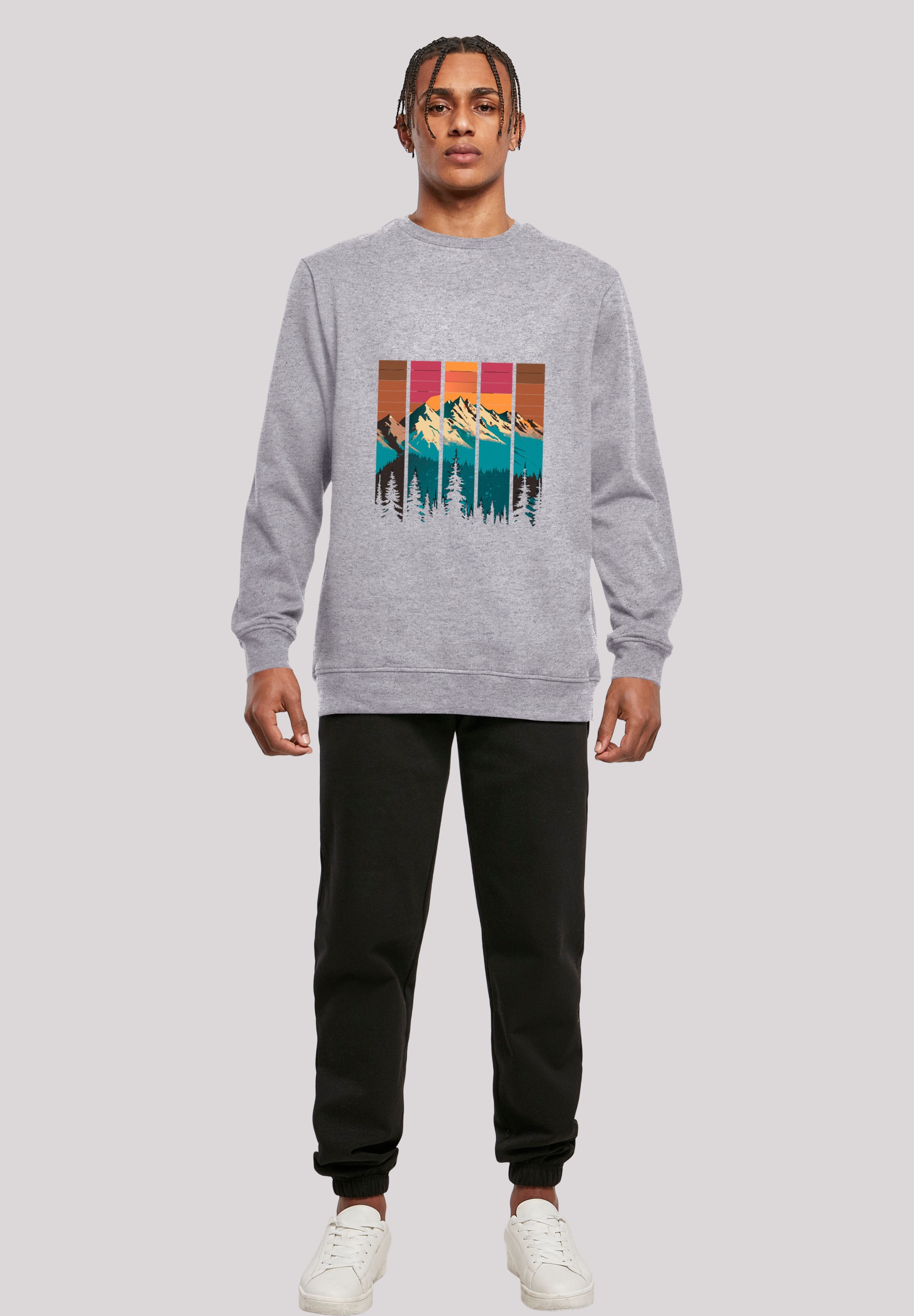 F4NT4STIC Sweatshirt »Berg Sonnenuntergang Retro«, Premium Qualität
