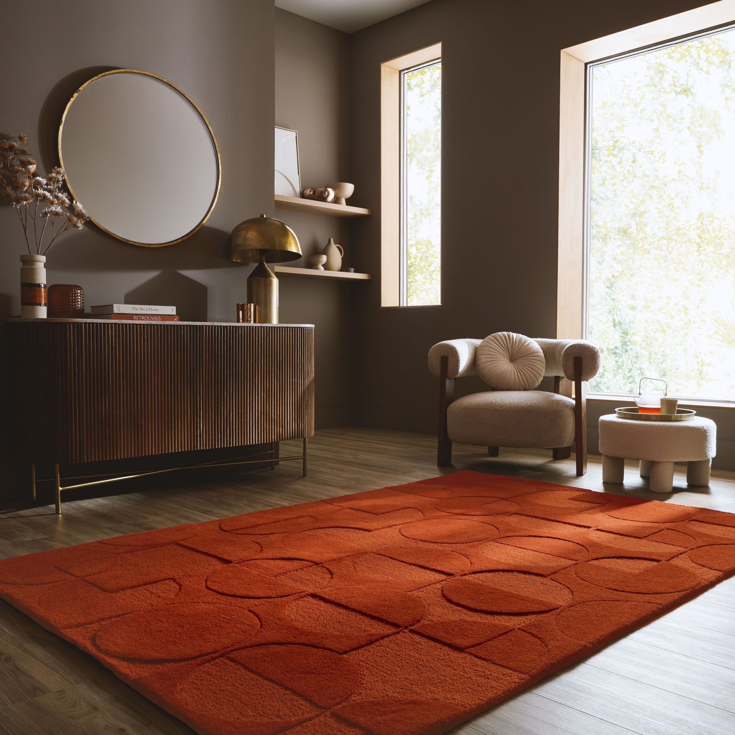 FLAIR RUGS Teppich "GIGI" rechteckig 8 mm Höhe aus 100% Wolle, geometrisches Design, fußbodenheizungsgeeignet