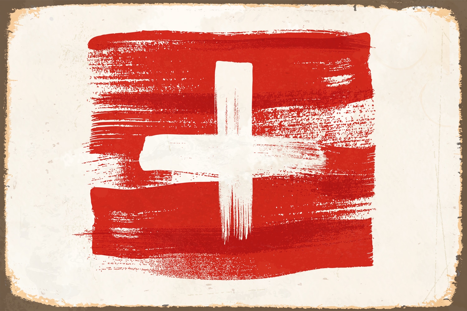 queence Metallbild »SCHWEIZ FLAGGE«, Schweiz, Blechschilder