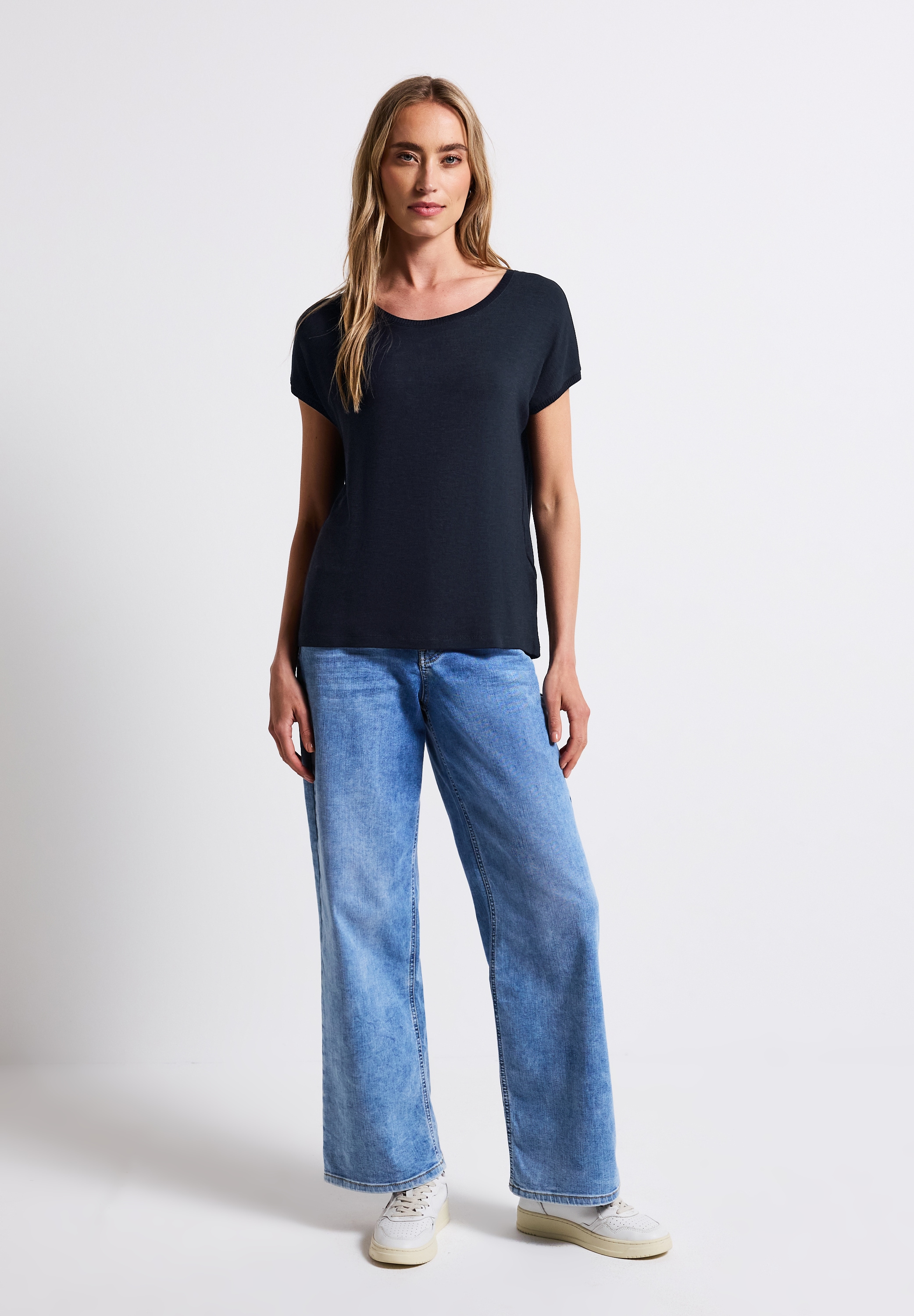 STREET ONE T-Shirt, mit Materialmix