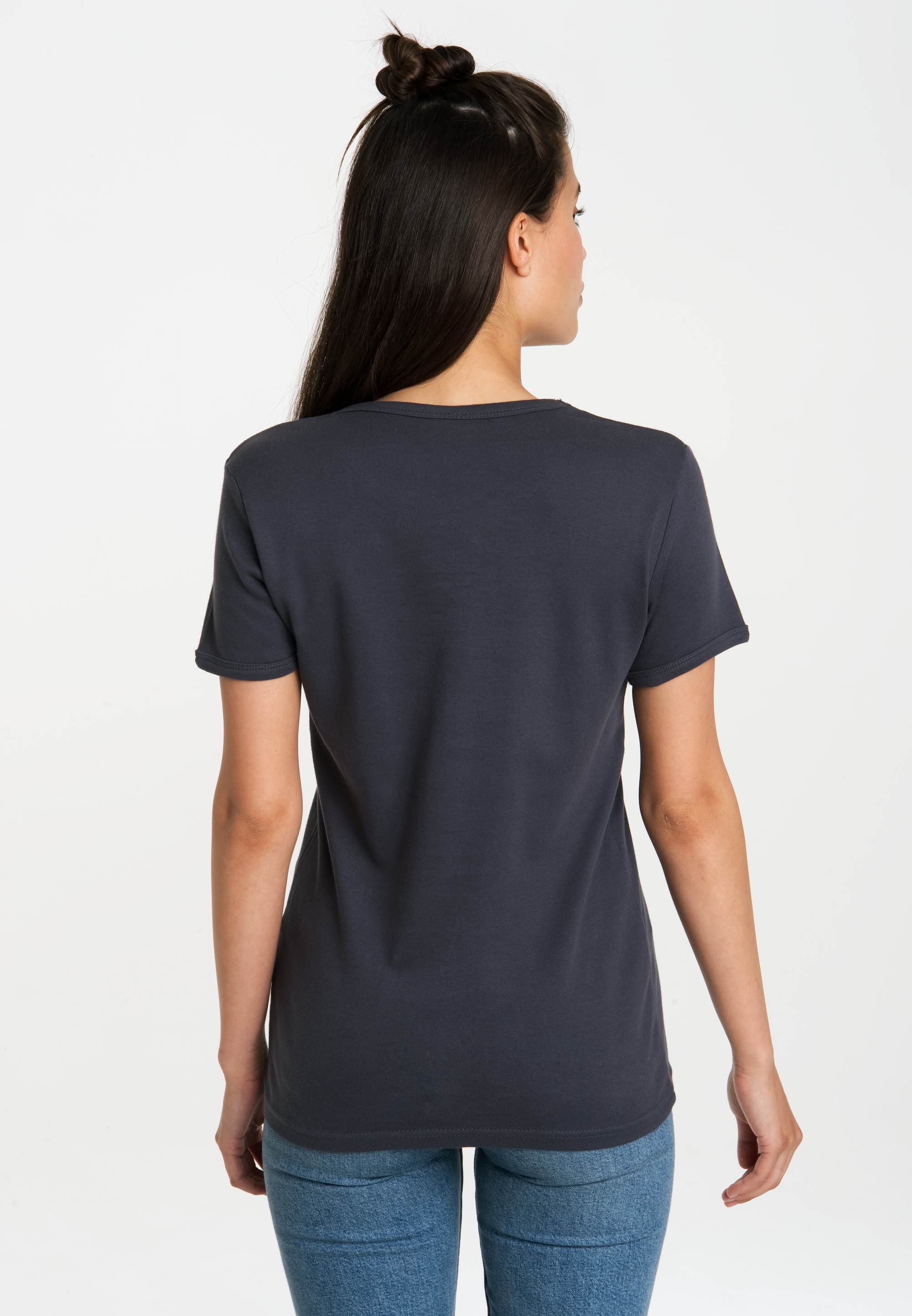T-Shirt LOGOSHIRT "Snoopy", Damen, Gr. S, blau (blau, grau), 100% Baumwolle, bedruckt, normal, Rundhals, Shirts T-Shirt, mit lizenziertem Originaldesign 3