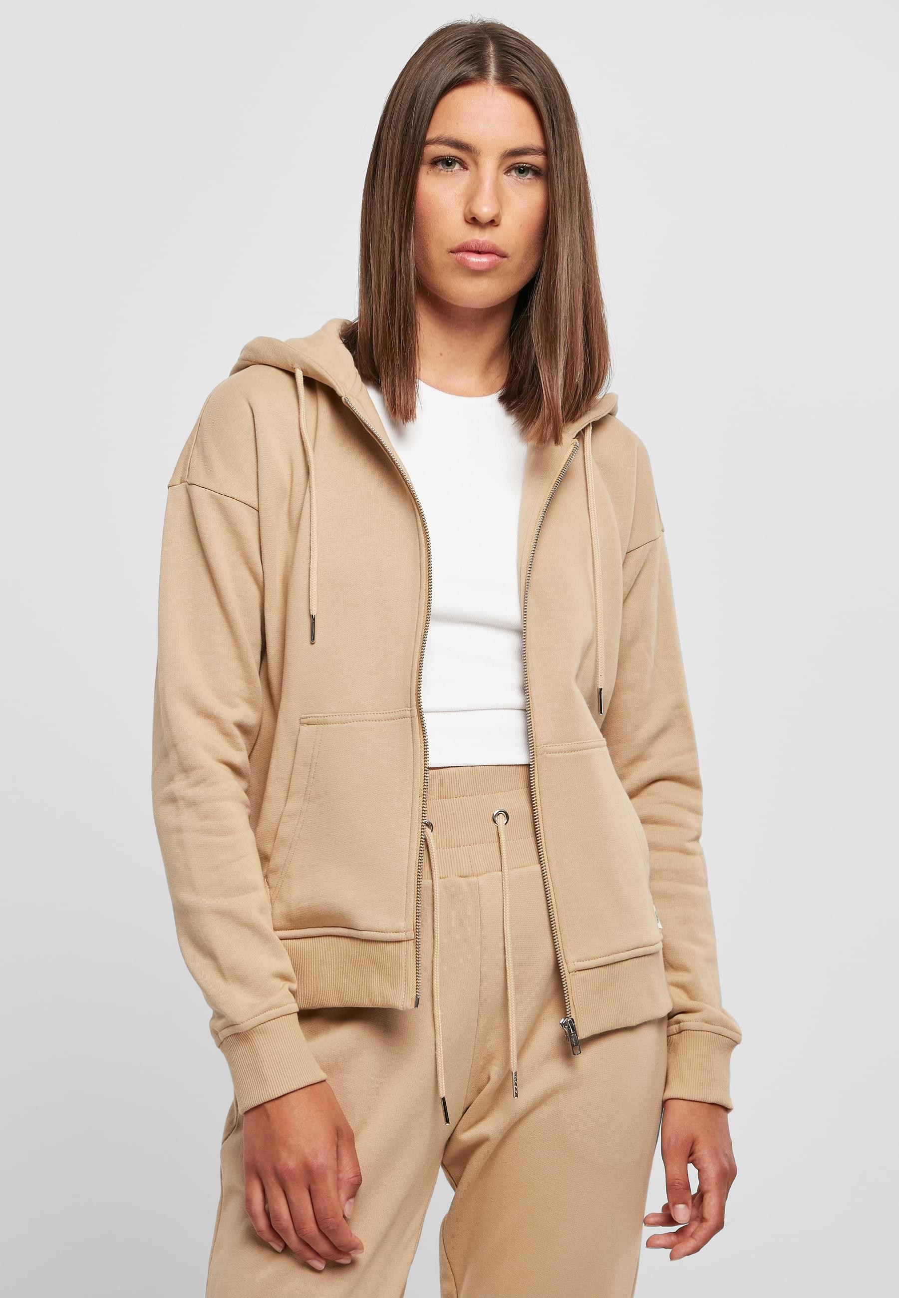 URBAN CLASSICS Sweatjacke »Urban Classics Damen Ladies Organic Terry Zip Hoody«