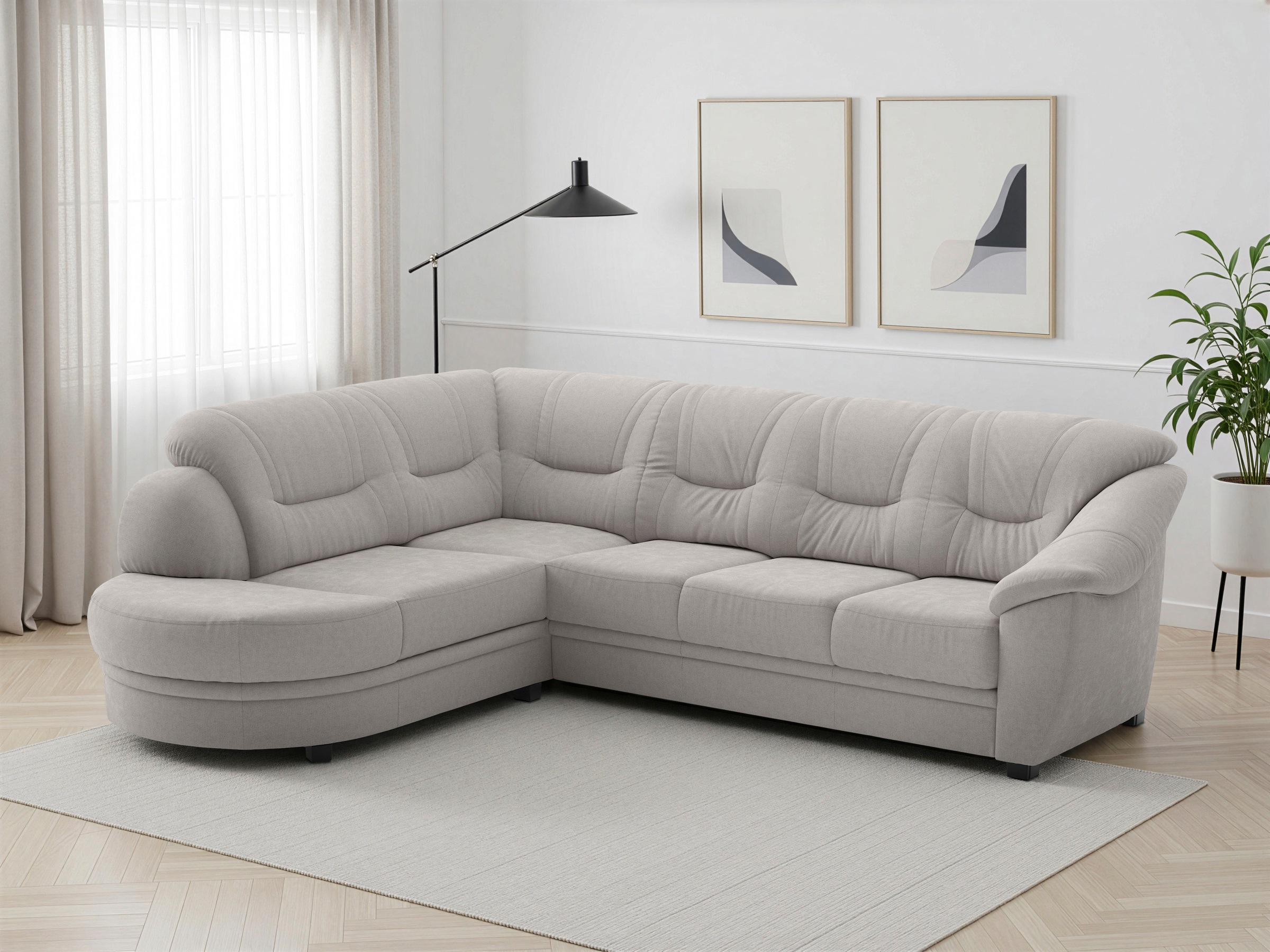 sit&more Ecksofa "Savona L-Form, B: 267 cm, Couch mit Federkern, Komfortsitzhöhe 46 cm" optional mit Schlaffunktion