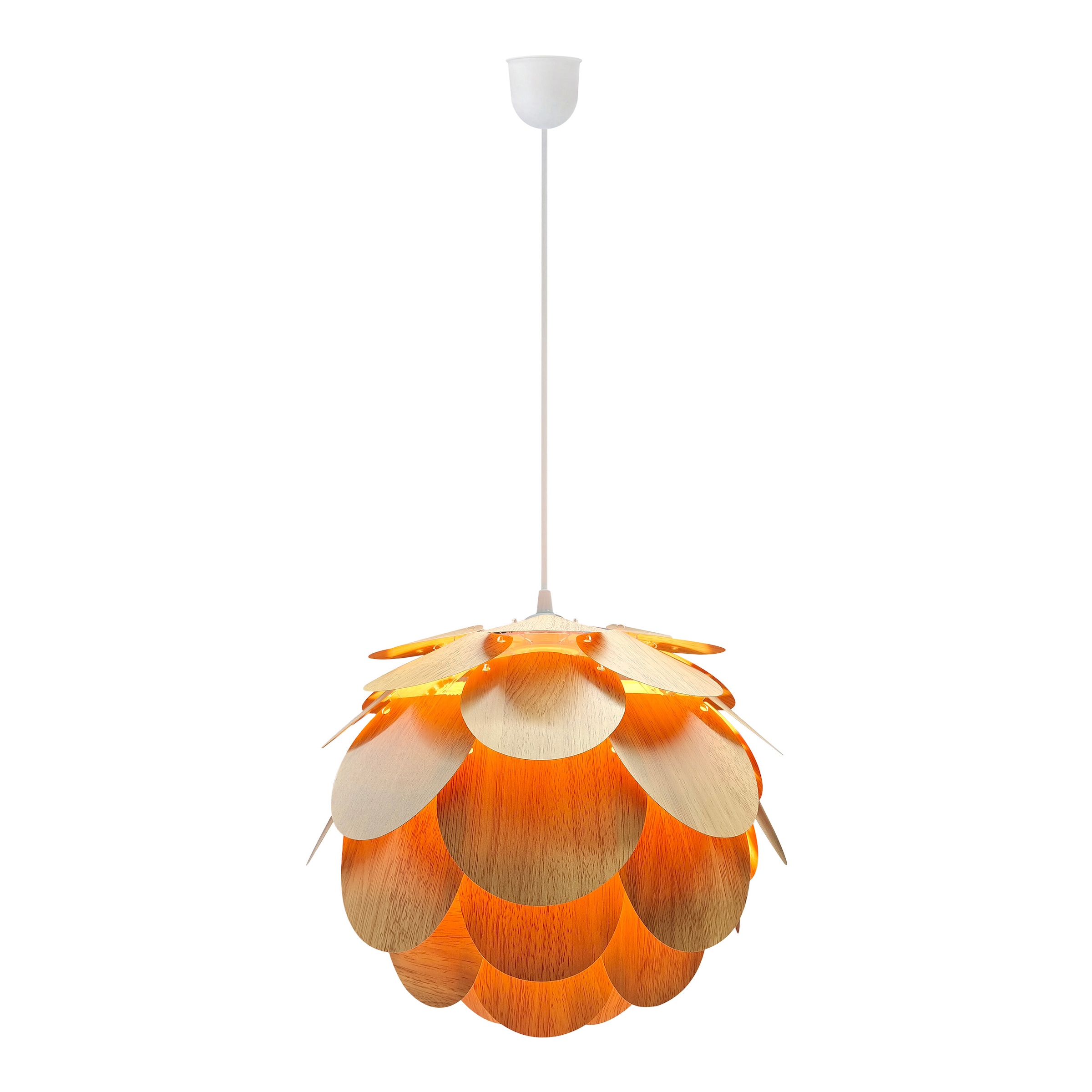 näve Pendelleuchte »Foglia« E27 1 Stk. exkl. 1x E27, blütenform, naturfarben, D: 40cm, Pendel weiß 70cm