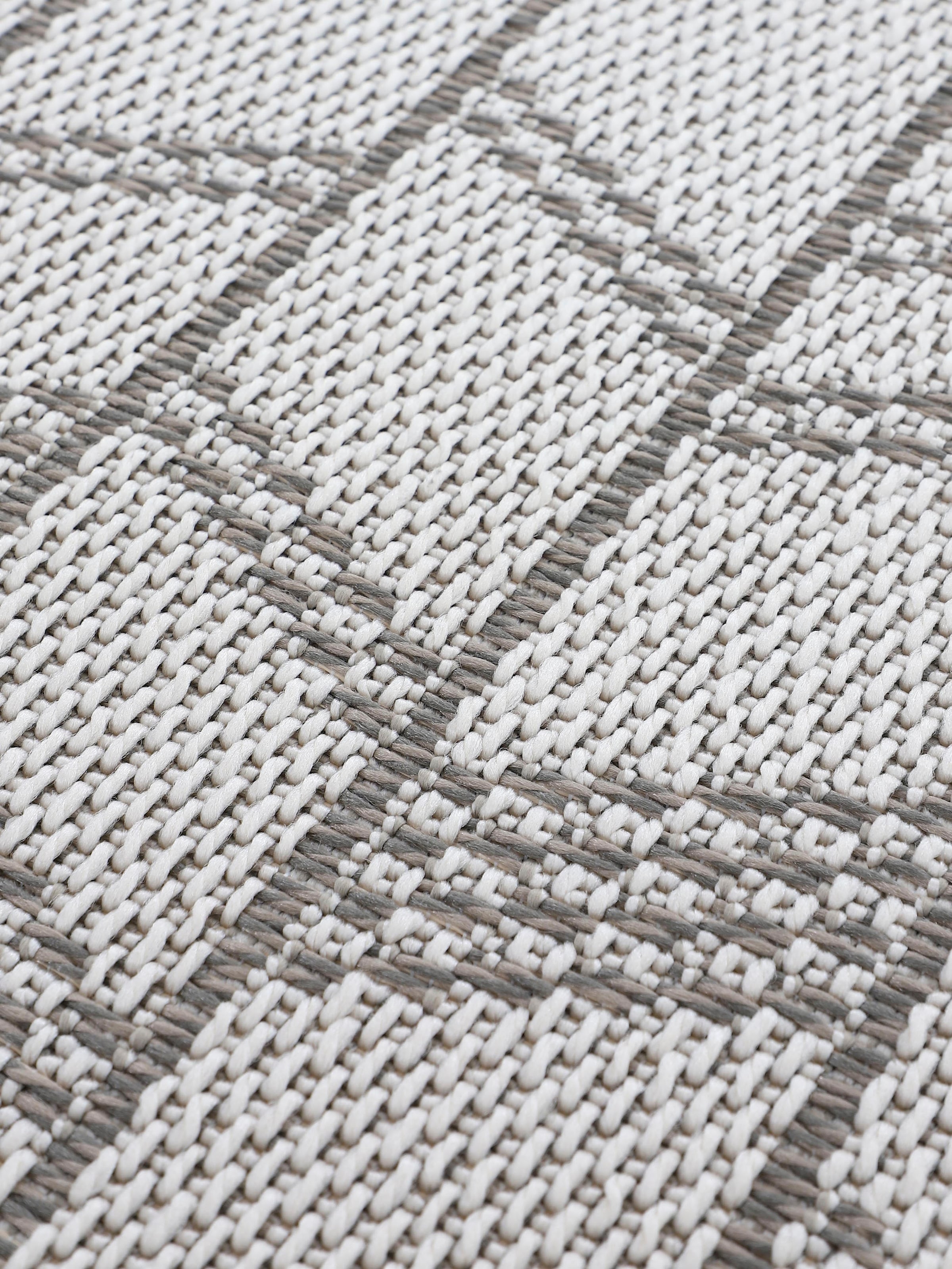 carpetfine Teppich »Boho 102«, rund, 4 mm Höhe, robustes Flachgewebe, Sisal Optik, für Außenbereich
