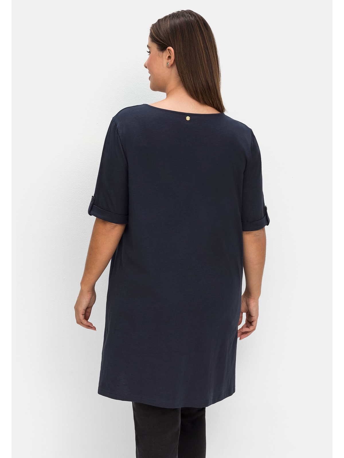 Sheego Longshirt »Große Größen«, mit geschlitztem Ausschnitt