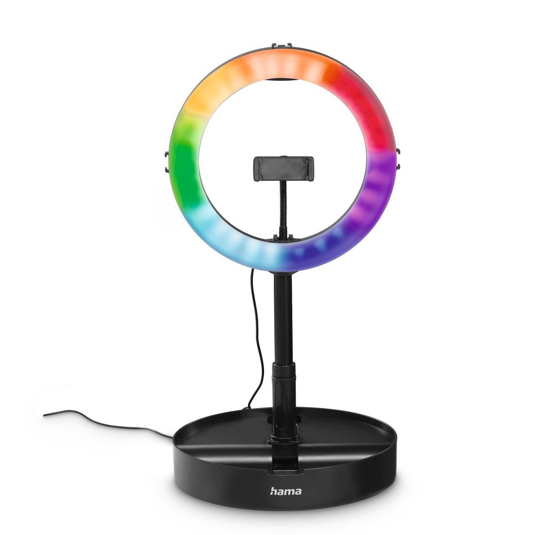 Hama Ringlicht »LED-RGB-Ringleuchte, Ringlicht, Smartphone-Set, faltbar«
