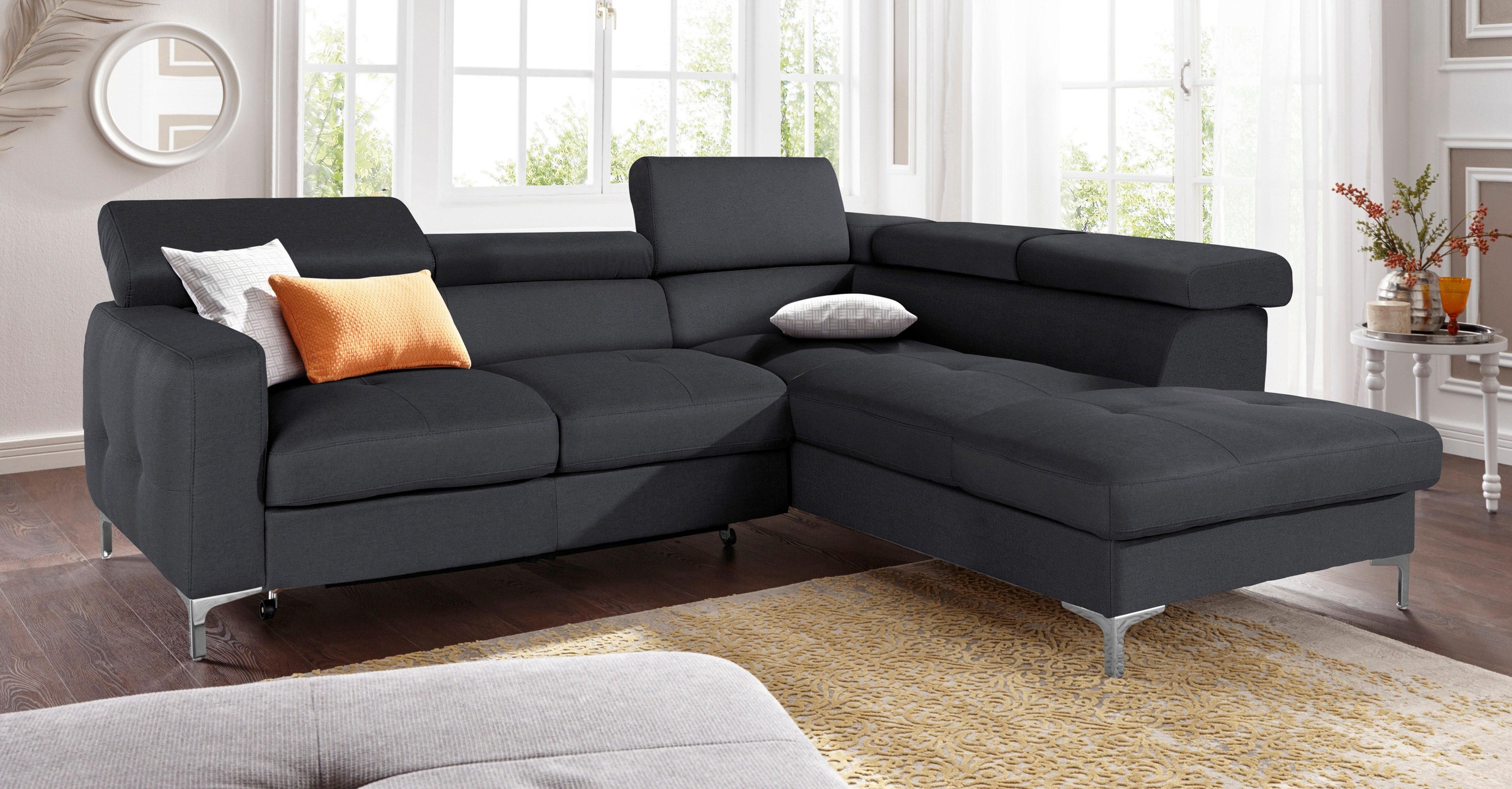 COTTA Ecksofa »Sammy L-Form«, mit Kopfteilverstellung, wahlweise mit Bettfunktion & Bettkasten