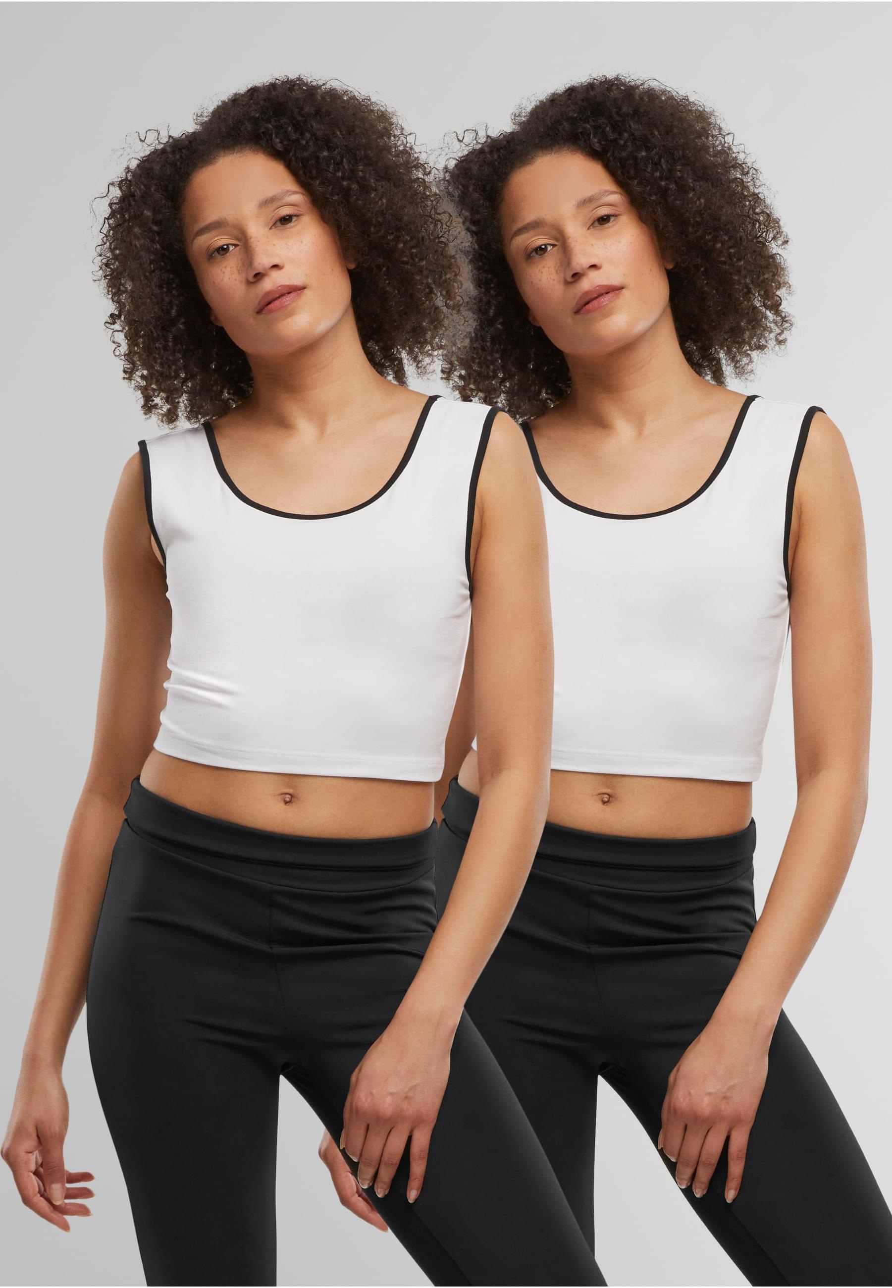 URBAN CLASSICS T-Shirt »Urban Classics Ladies Contrast Cropped Top«, (1 tlg.)