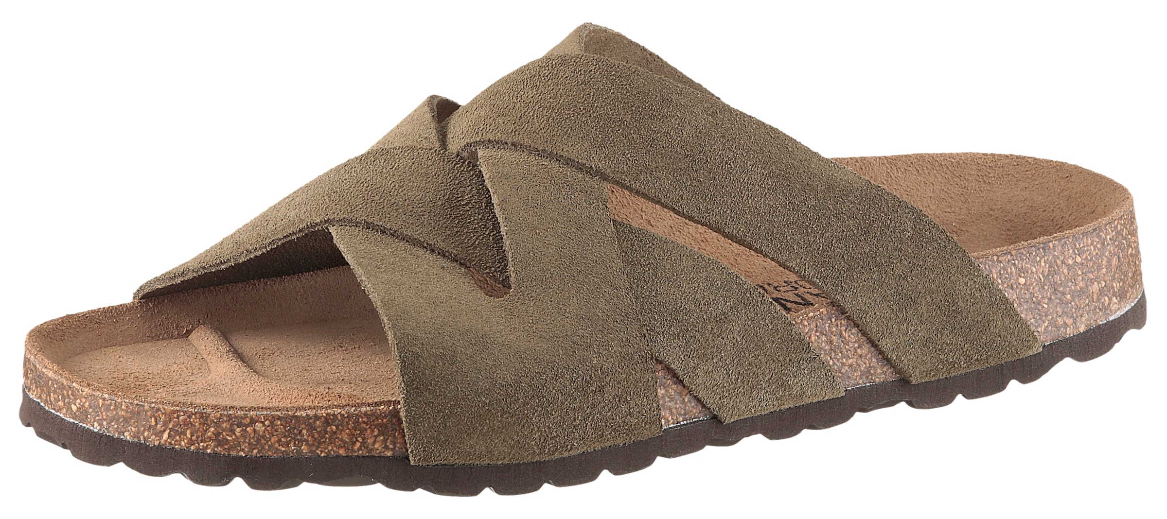 Mans World Pantolette Schlappen, Sommerschuh, Hausschuh mit vorgeformtem Fußbett